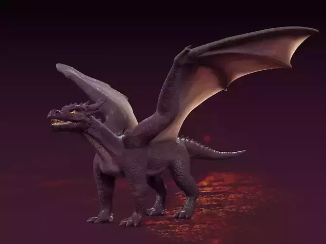 High Quality Textured Dragon Model Low-poly 3D model
