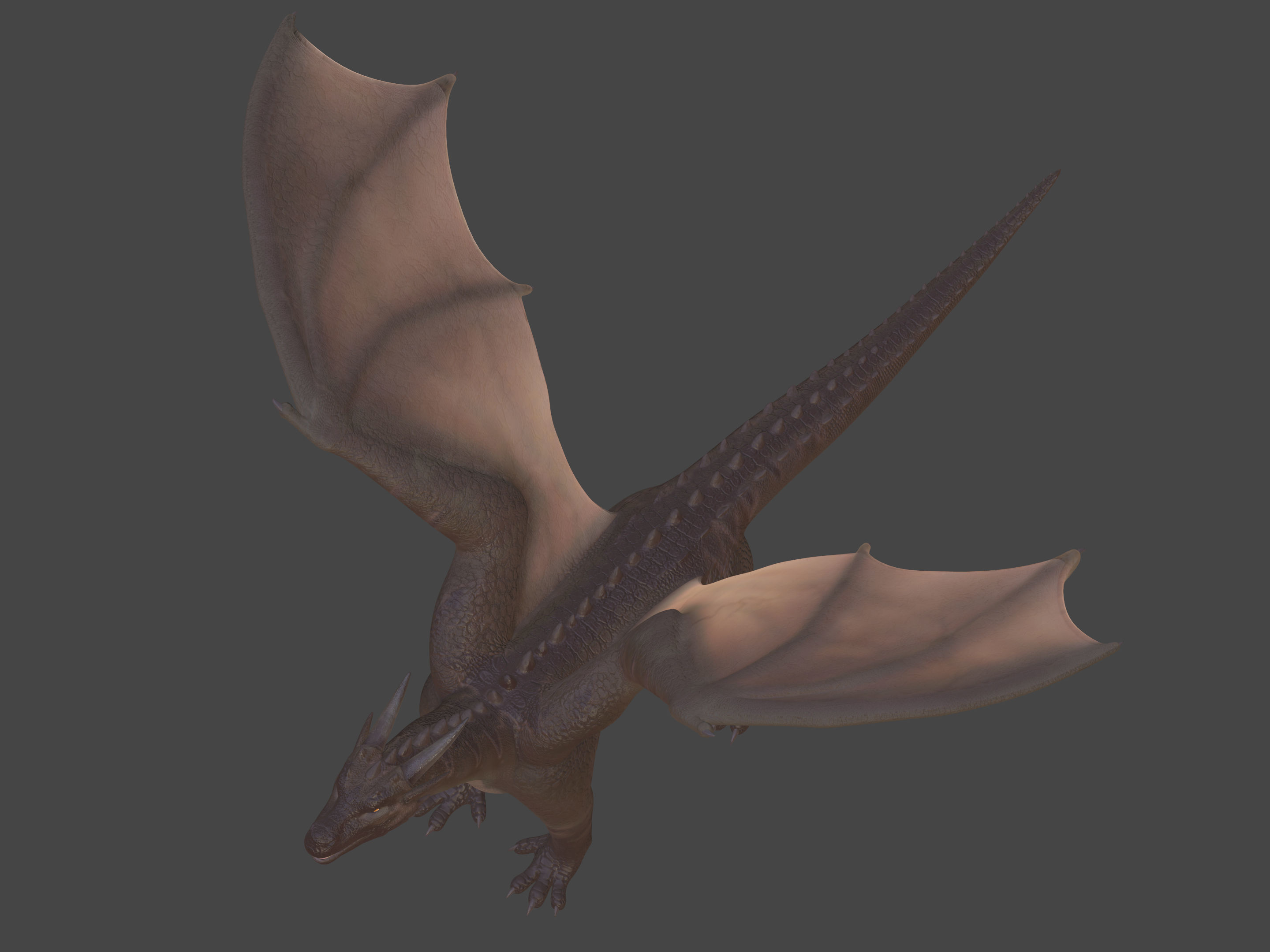 High Quality Textured Dragon Model Low-poly 3D model_11