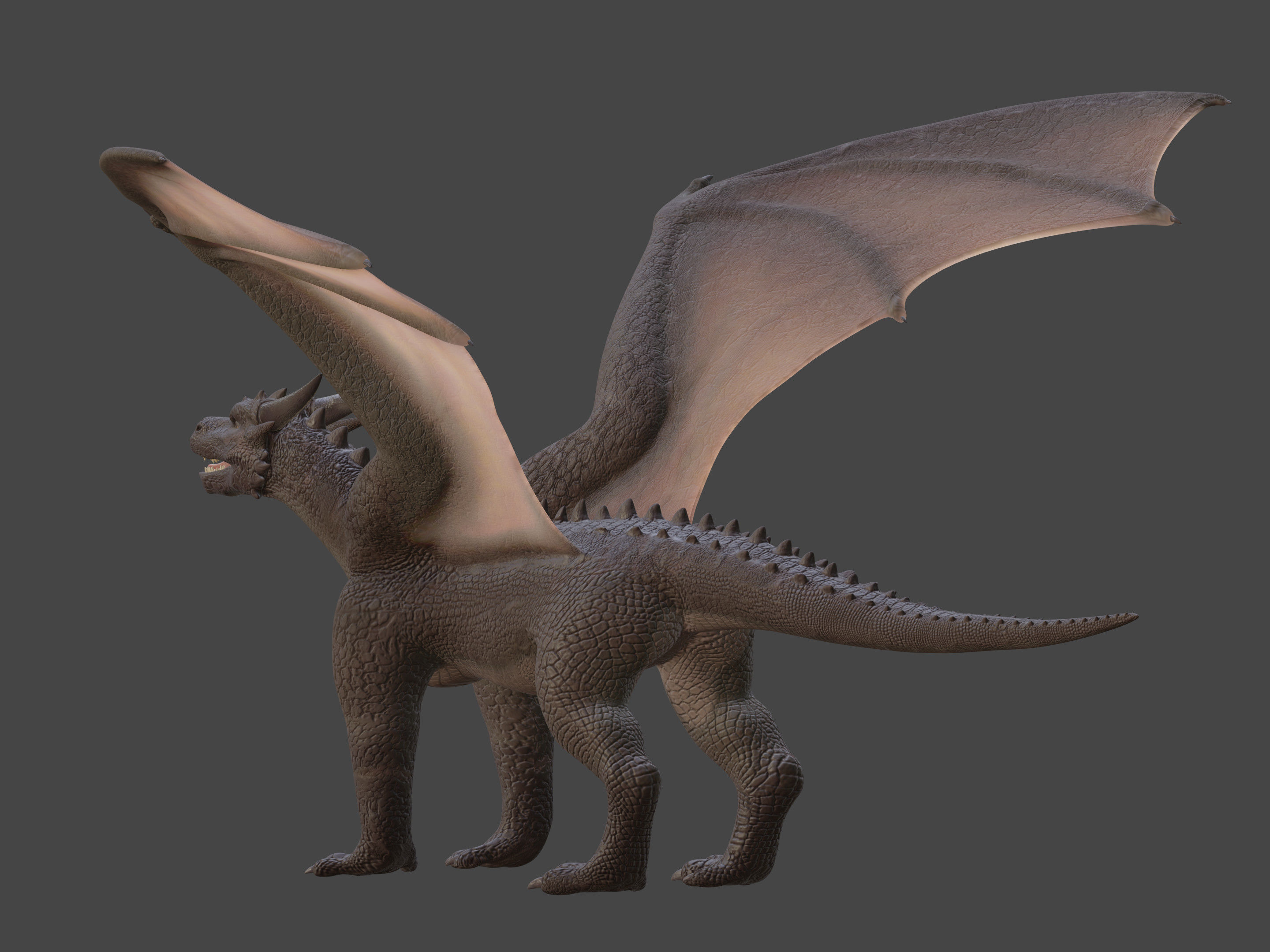 High Quality Textured Dragon Model Low-poly 3D model_18