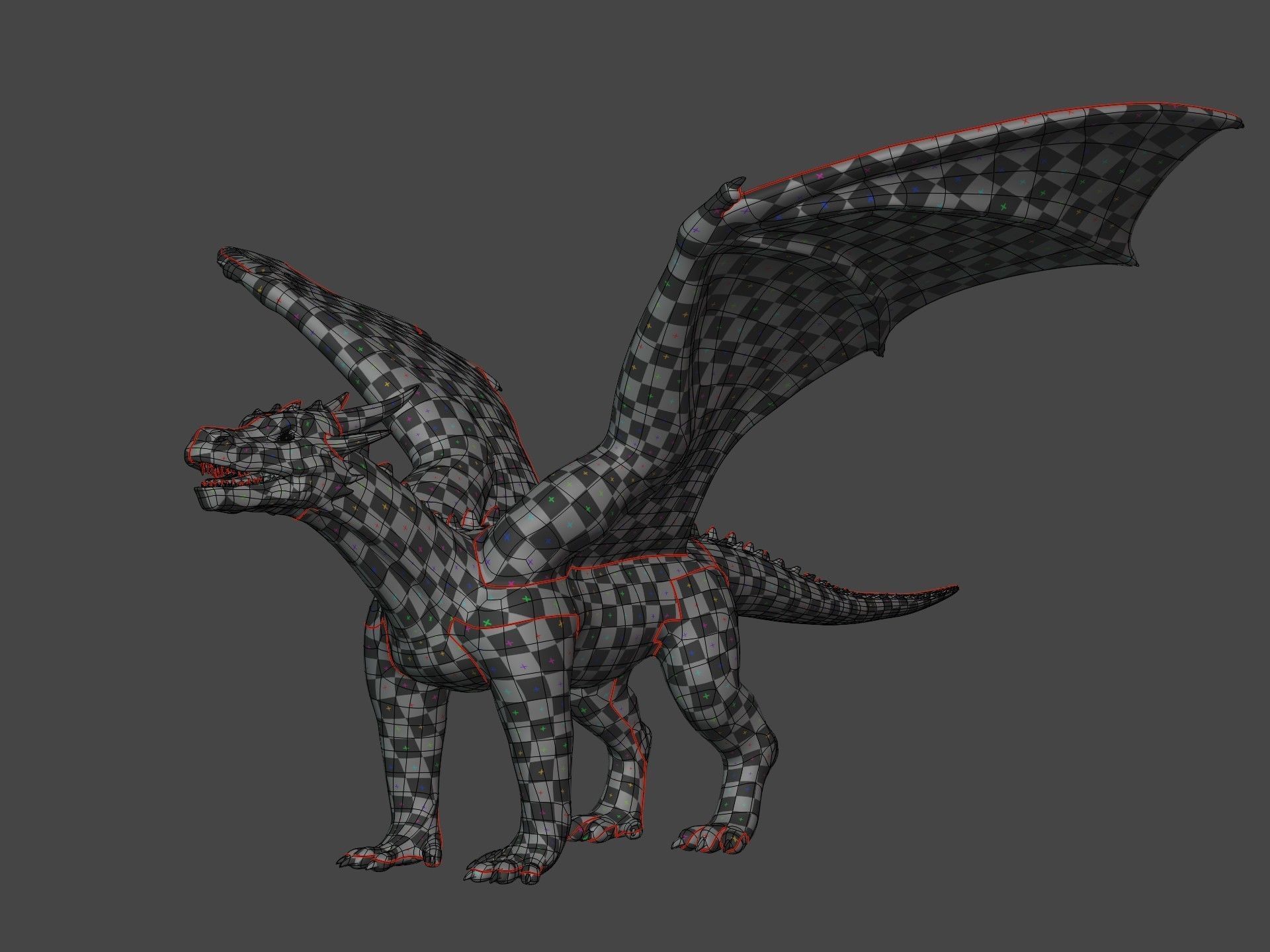 High Quality Textured Dragon Model Low-poly 3D model_7