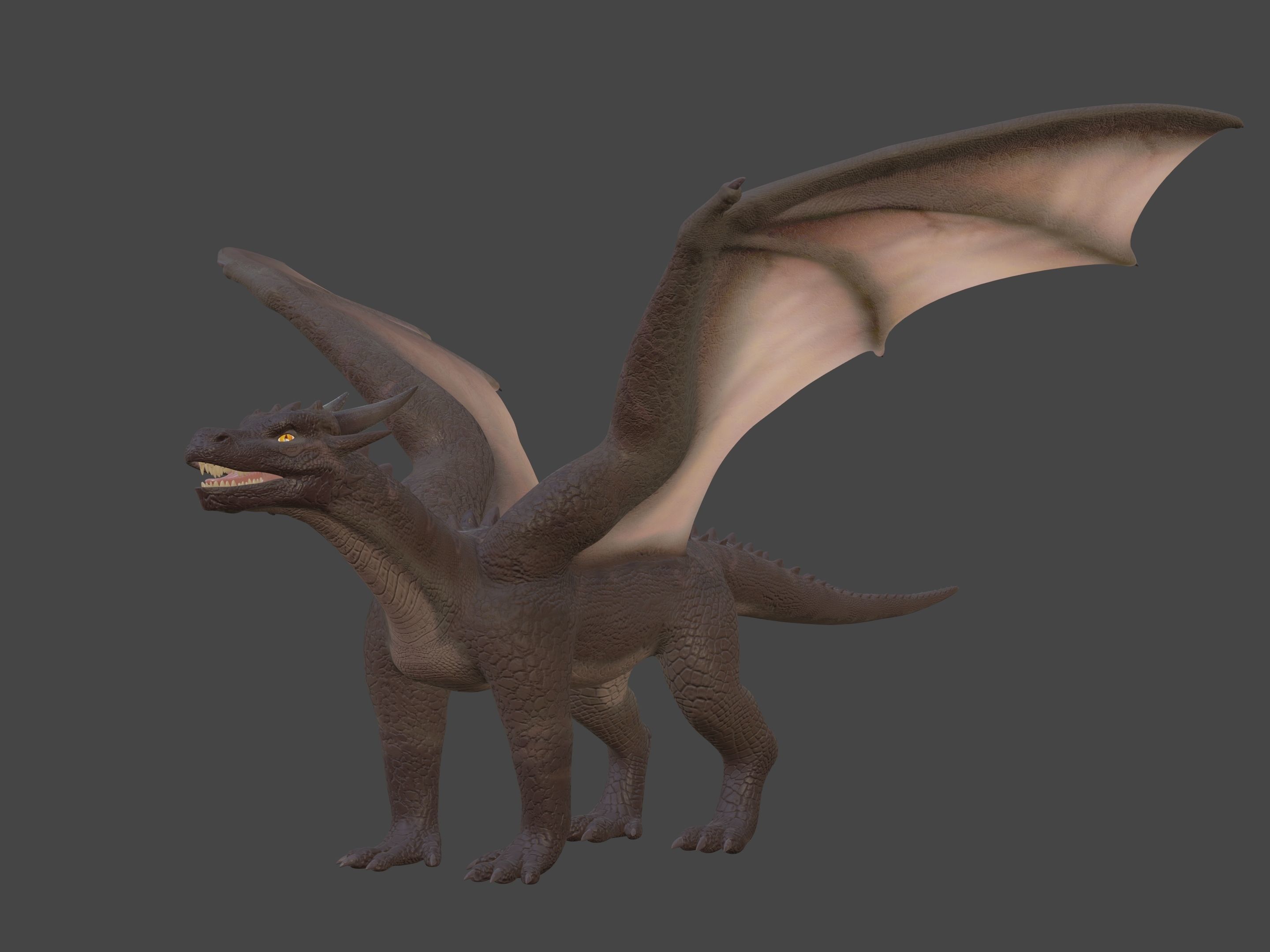 High Quality Textured Dragon Model Low-poly 3D model_4