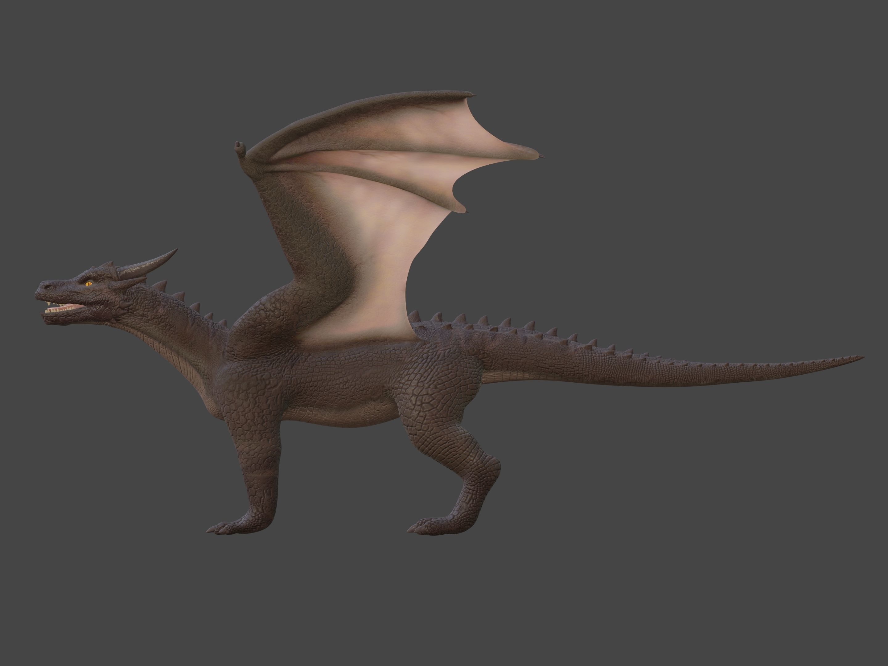 High Quality Textured Dragon Model Low-poly 3D model_9
