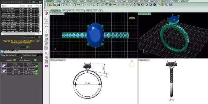 25 ring oval size 54