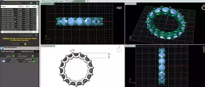22 ring U  5mm stone