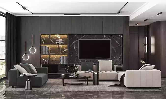 Modern Livingroom-013 3D model