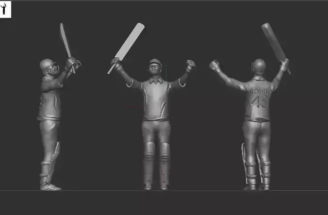 indian cricket player  3D print model