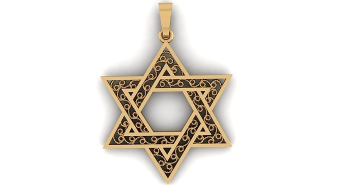 DAVI STAR PENDANT 31mm 3D print model