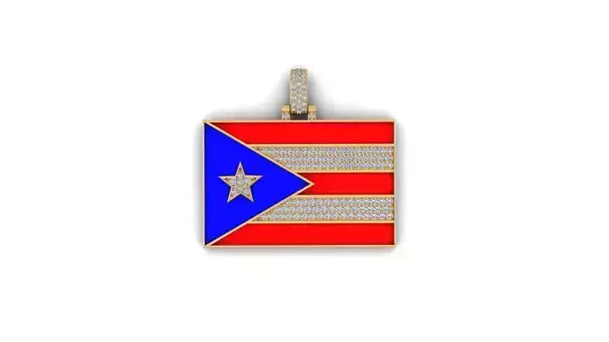 PUERTO RICO FLAG - PENDANT 3D print model