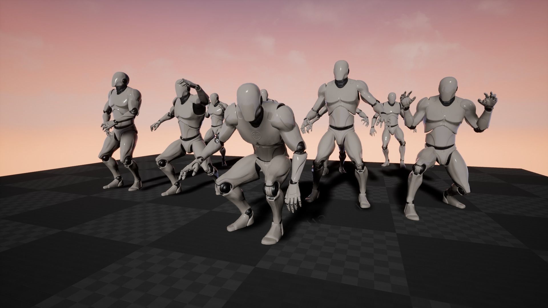 Animations for Monsters  9pcs for  UE4 skeletons Low-poly 3D model_7
