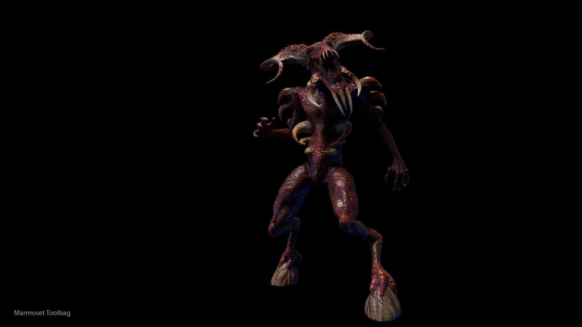 Animations for Monsters  9pcs for  UE4 skeletons Low-poly 3D model_8