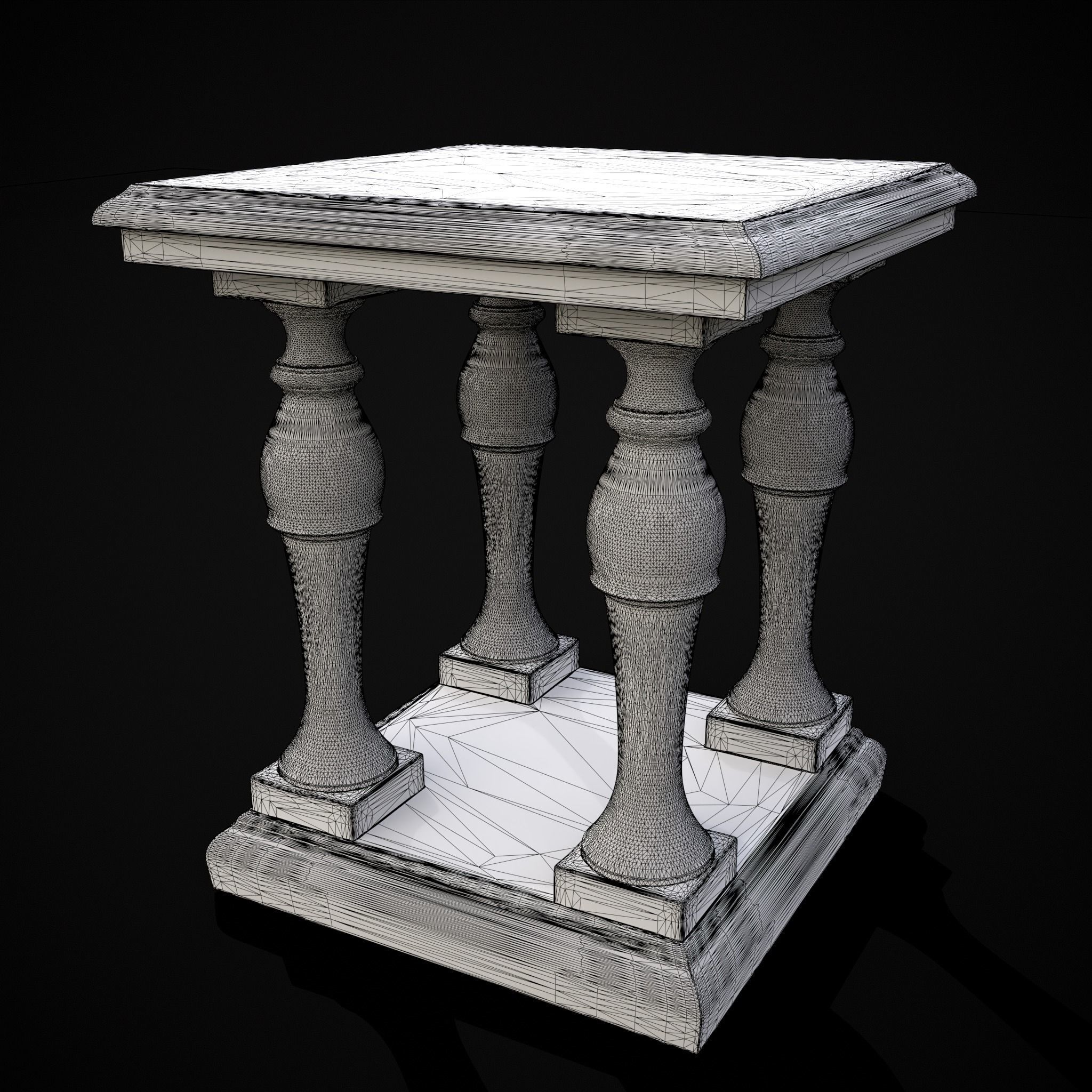 Square Marble Table 3D print model_10