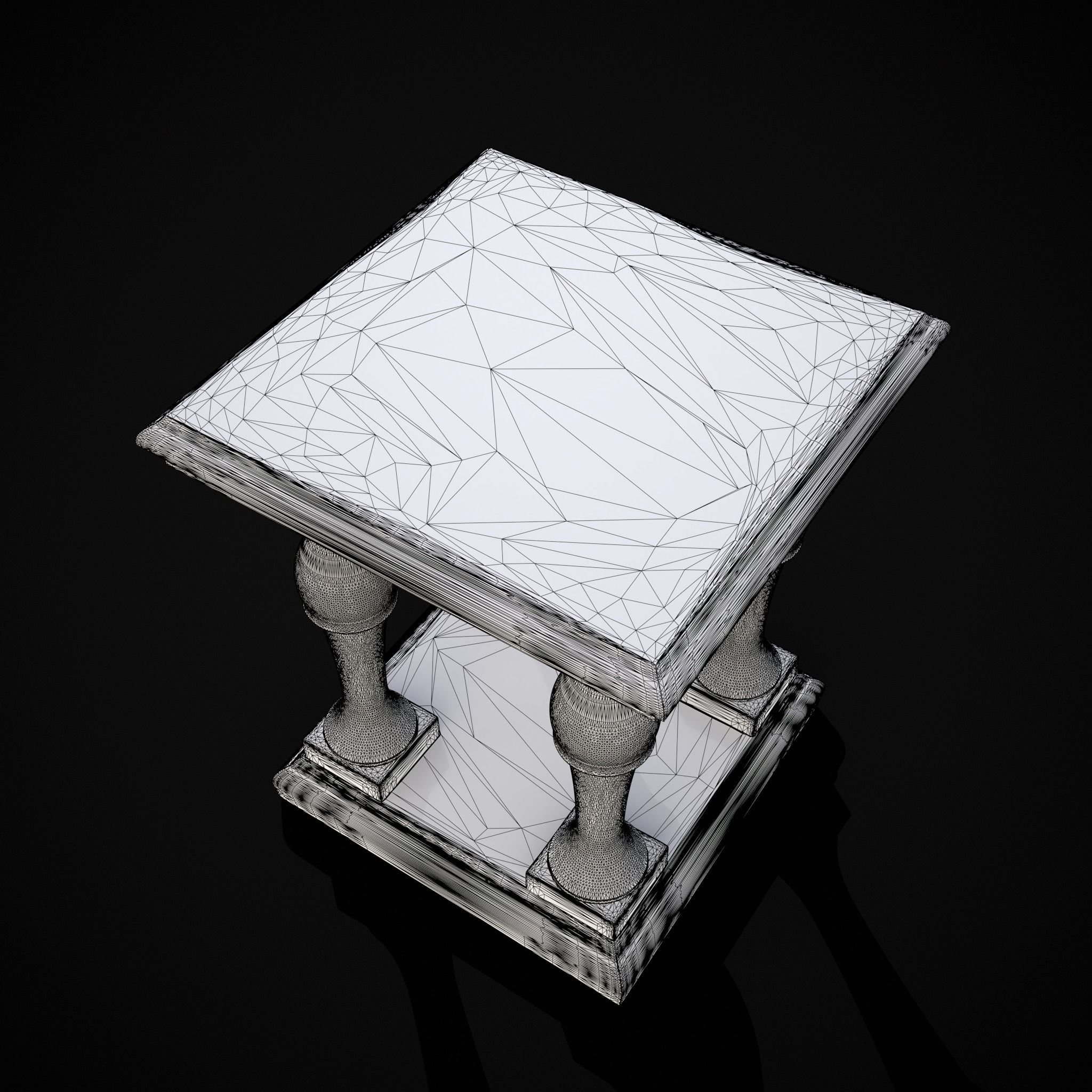 Square Marble Table 3D print model_6