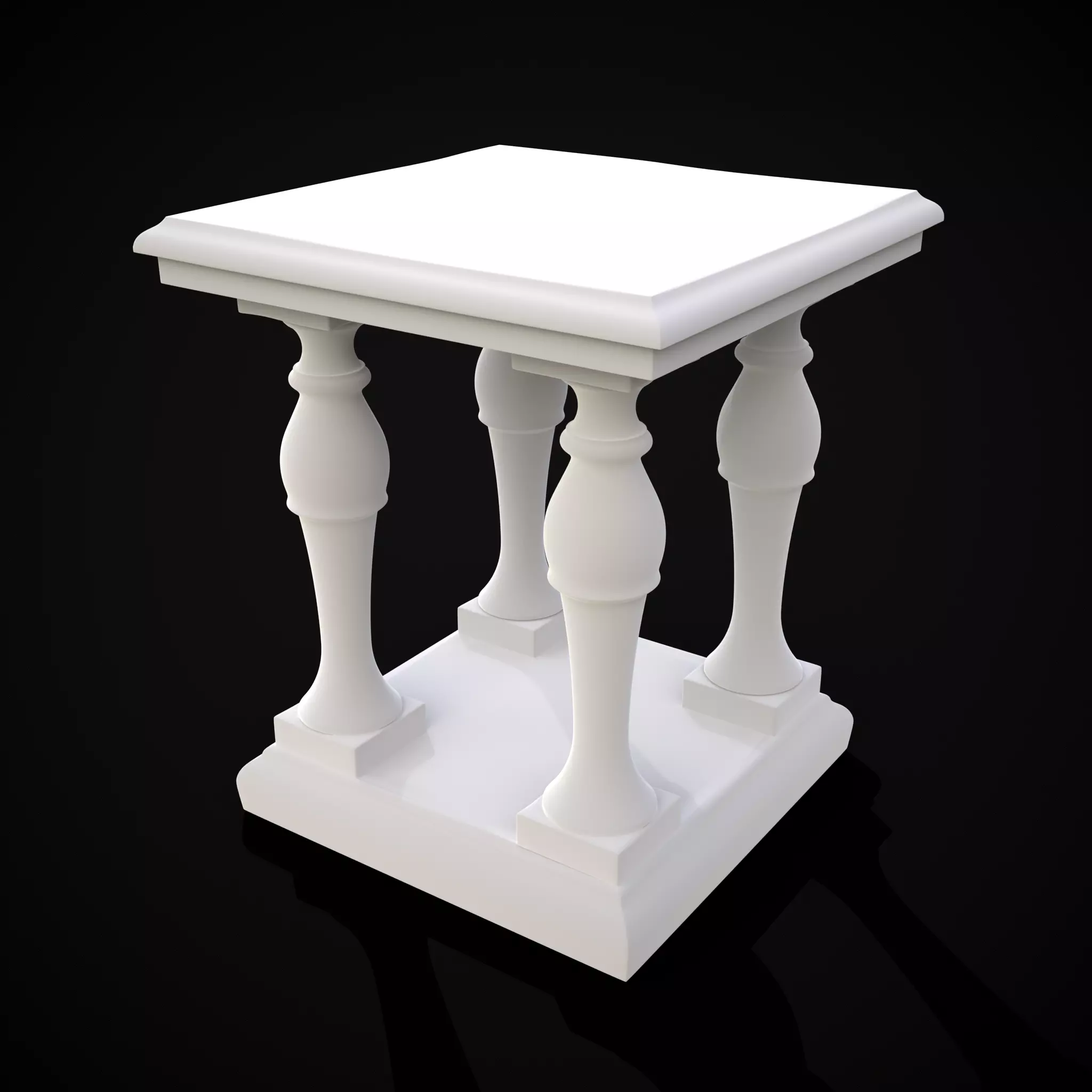 Square Marble Table 3D print model_0