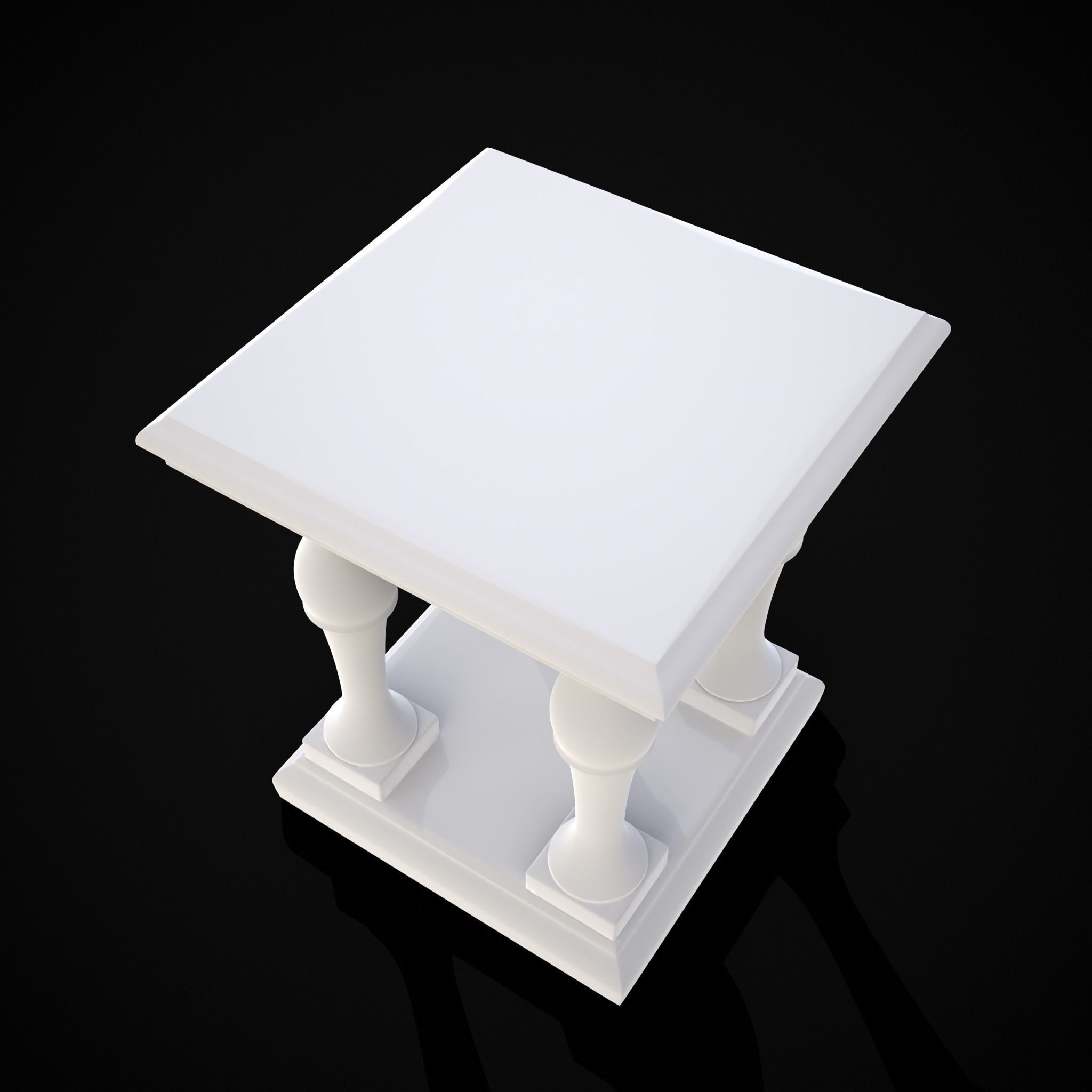 Square Marble Table 3D print model_5