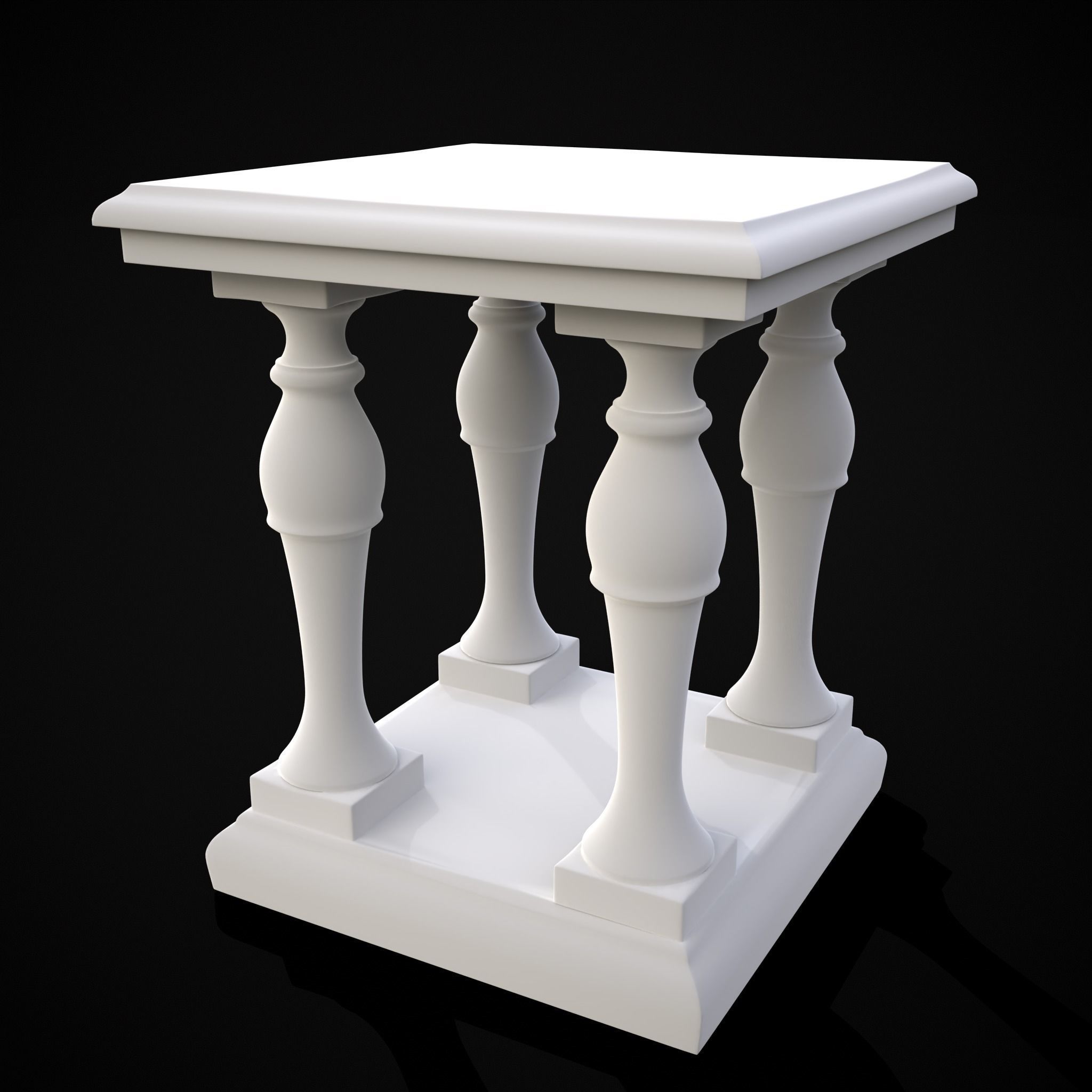 Square Marble Table 3D print model_9