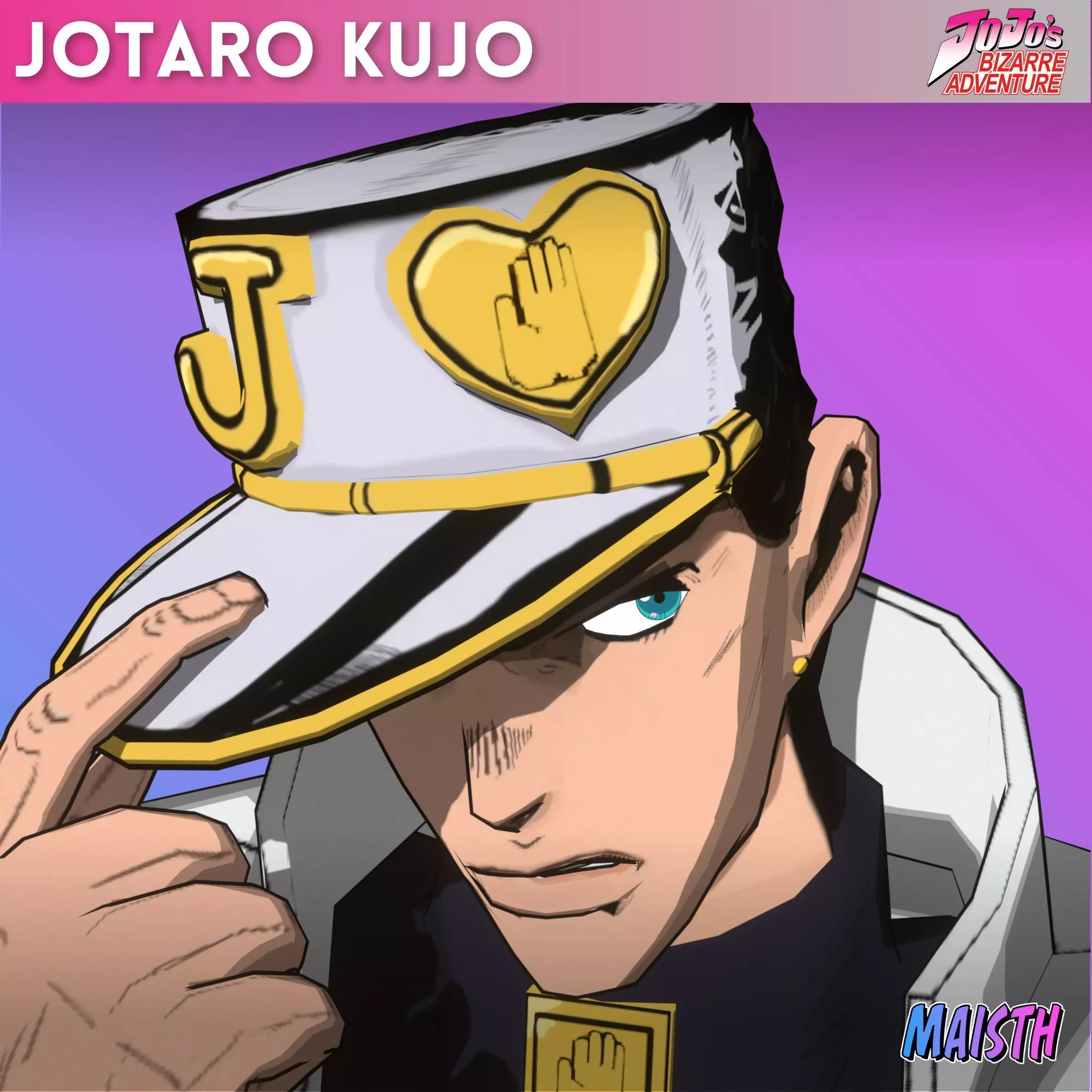 Jotaro Kujo - JoJo - 3D Model - Rigged Low-poly 3D model_0