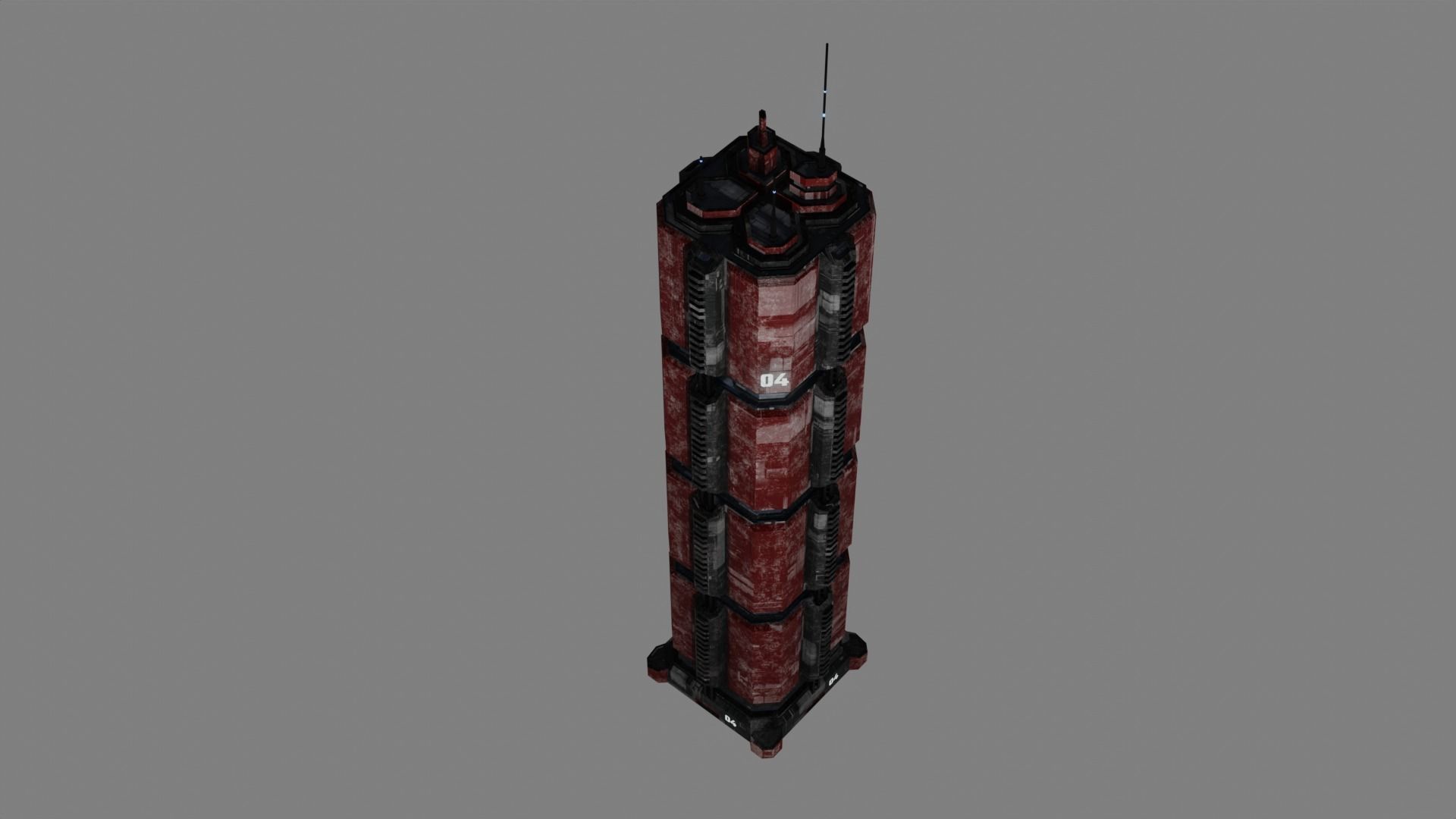 SciFi Cyberpunk Building 04 Low-poly 3D model_8