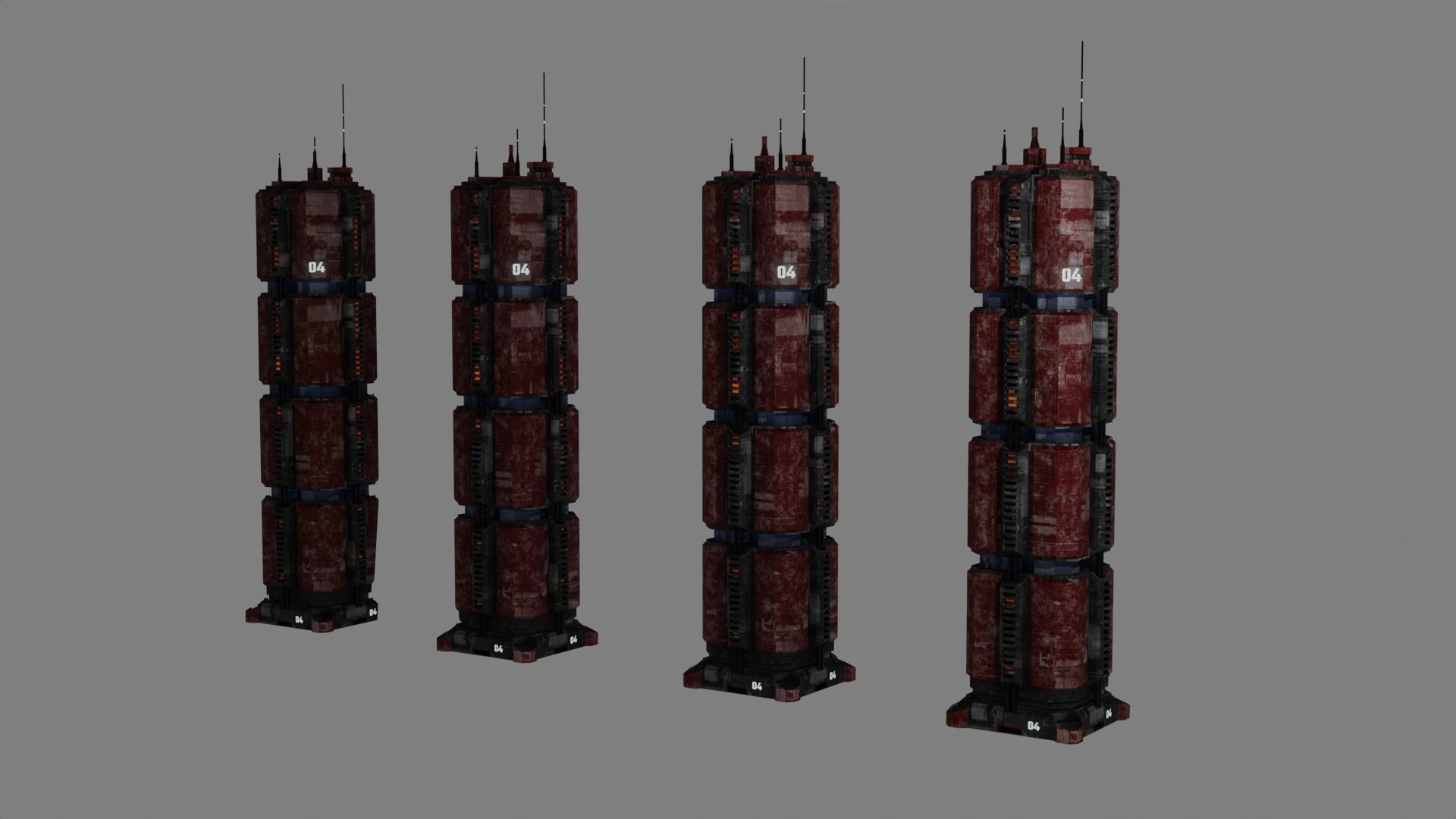 SciFi Cyberpunk Building 04 Low-poly 3D model_2