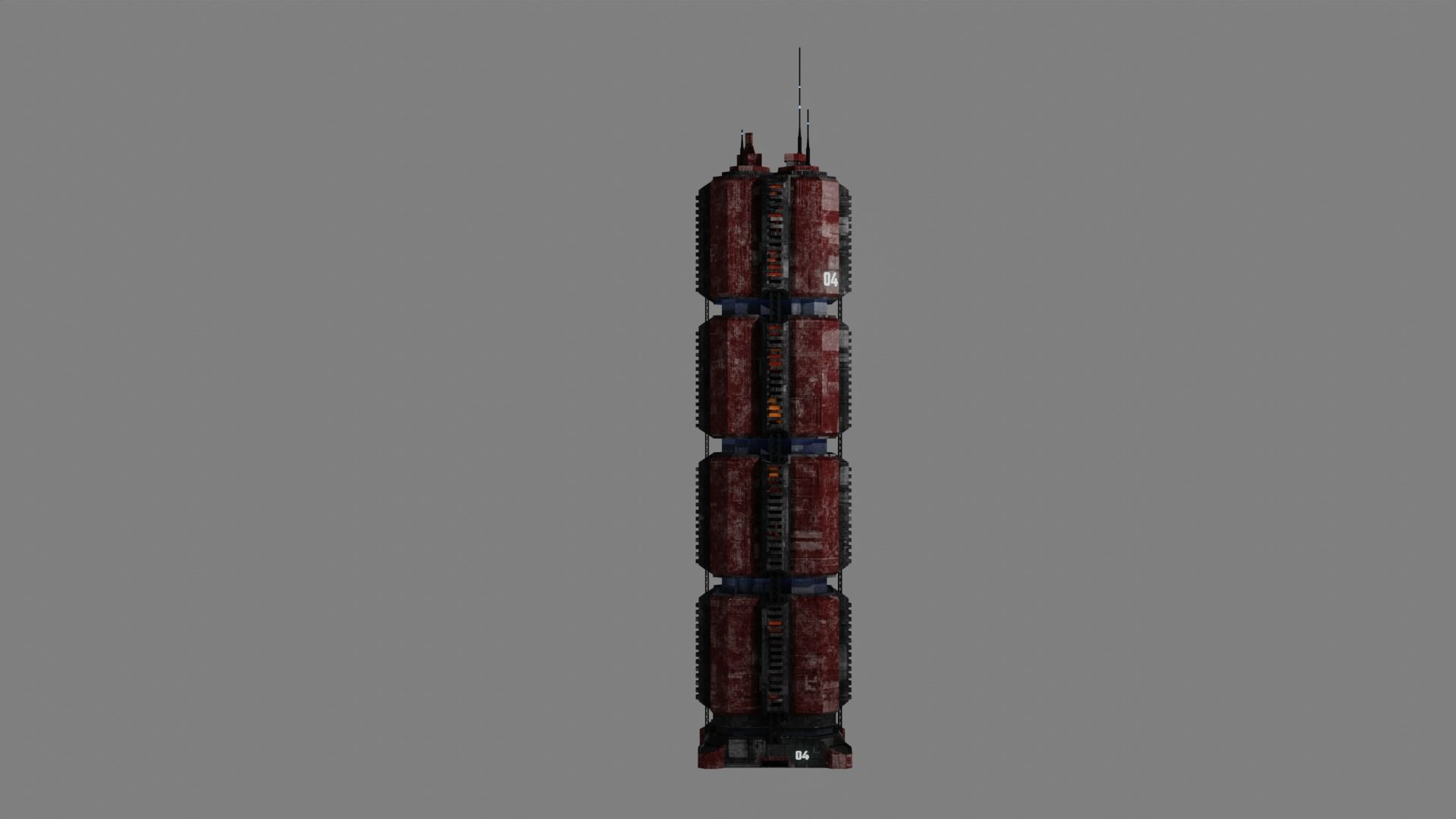 SciFi Cyberpunk Building 04 Low-poly 3D model_6