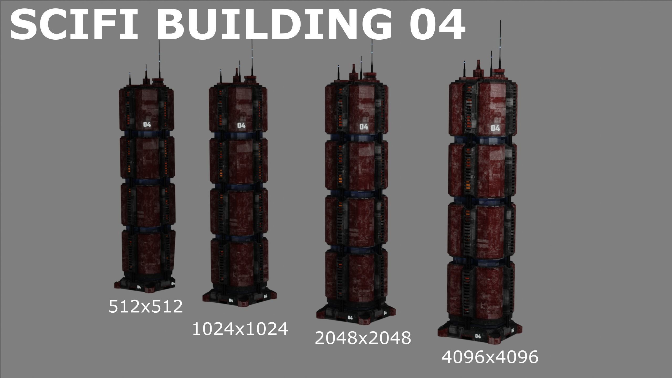 SciFi Cyberpunk Building 04 Low-poly 3D model_1
