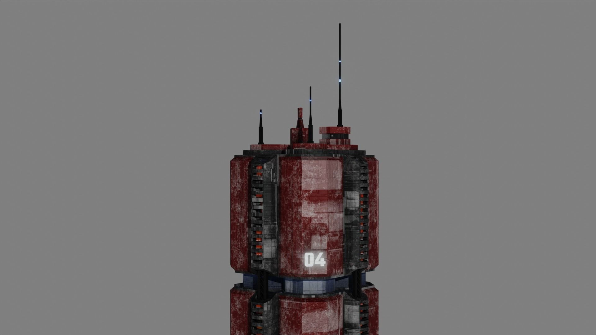SciFi Cyberpunk Building 04 Low-poly 3D model_9