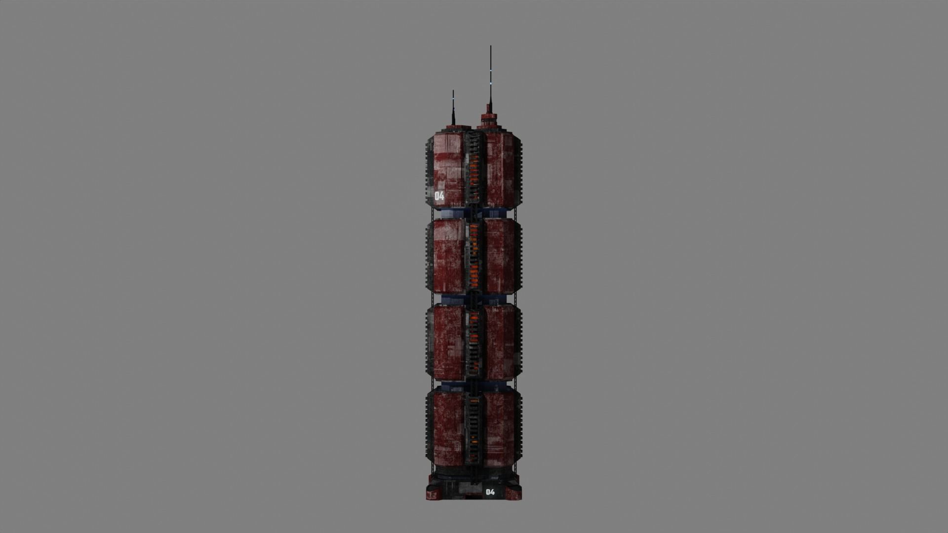 SciFi Cyberpunk Building 04 Low-poly 3D model_7