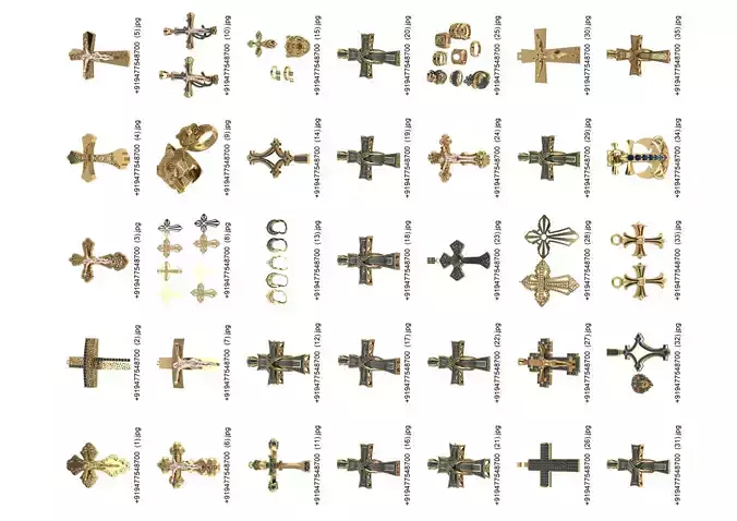 360 Cross Necklace Classic Diamond Pendant 3DM bulk 