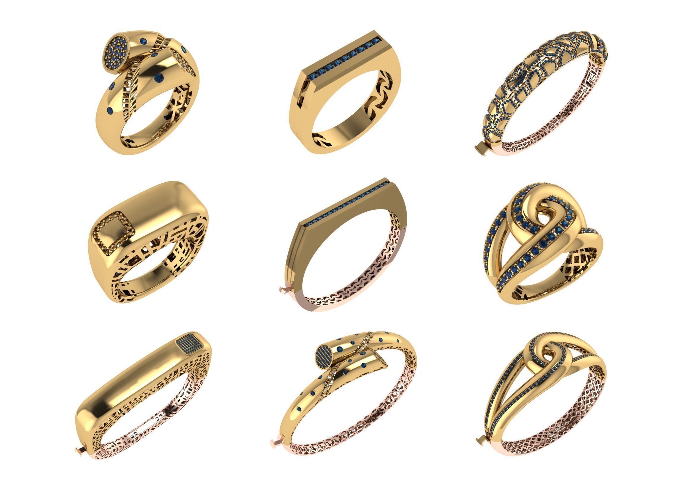 650  Women Bracelet Bangle bulk  collection 3DM 3D print model_27