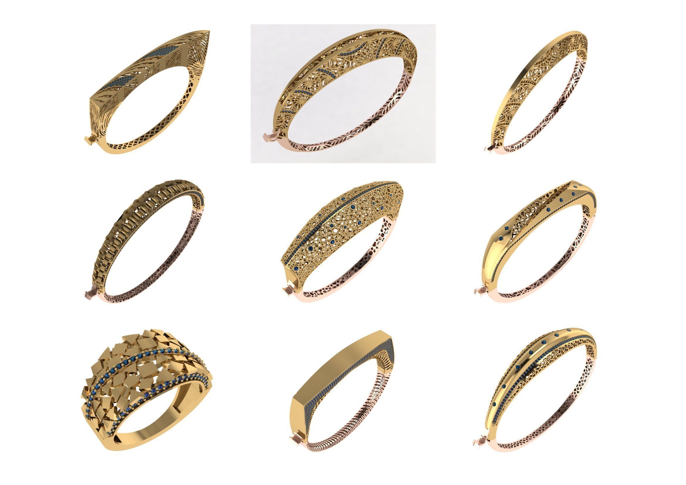 650  Women Bracelet Bangle bulk  collection 3DM 3D print model_35