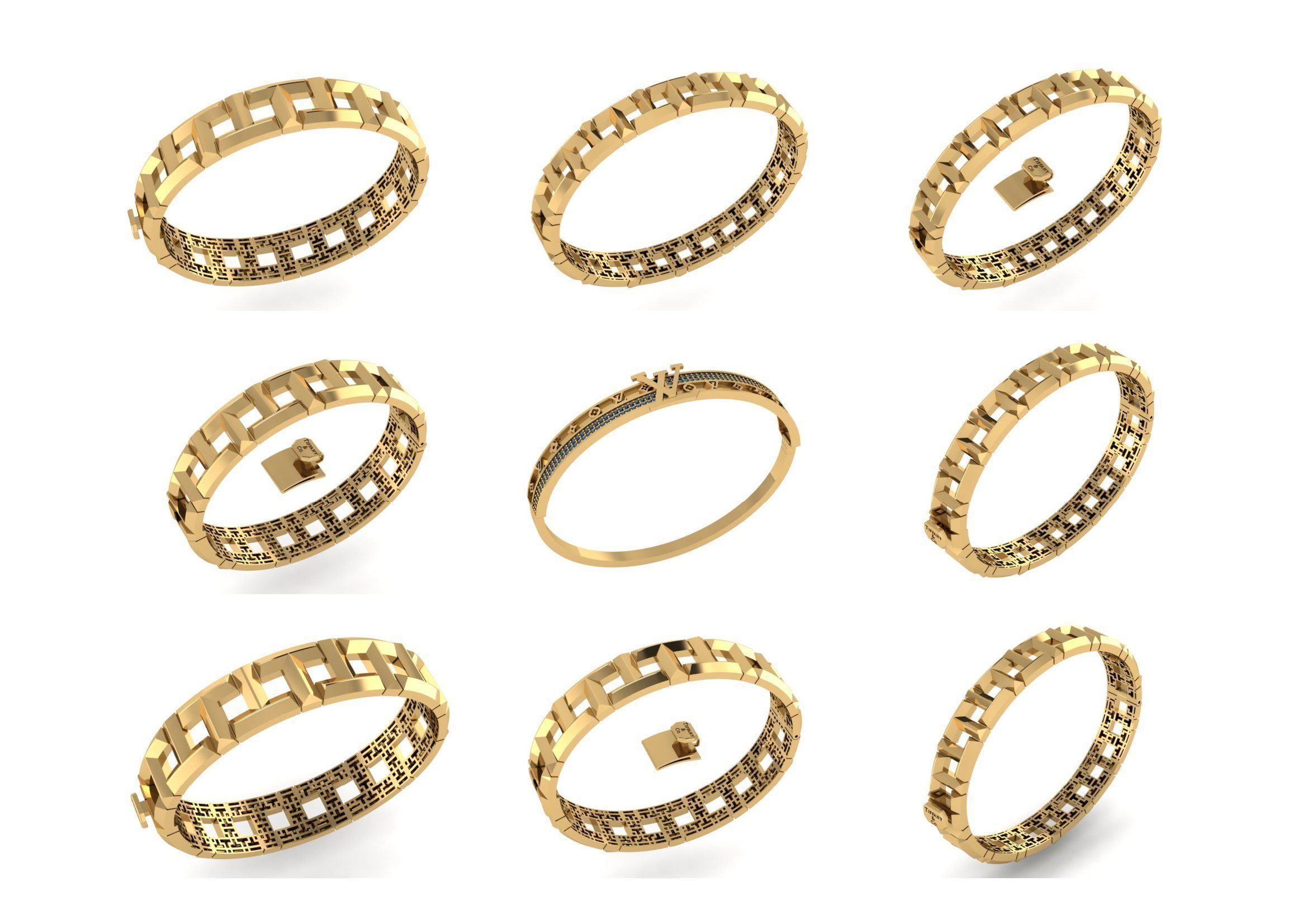 650  Women Bracelet Bangle bulk  collection 3DM 3D print model_17