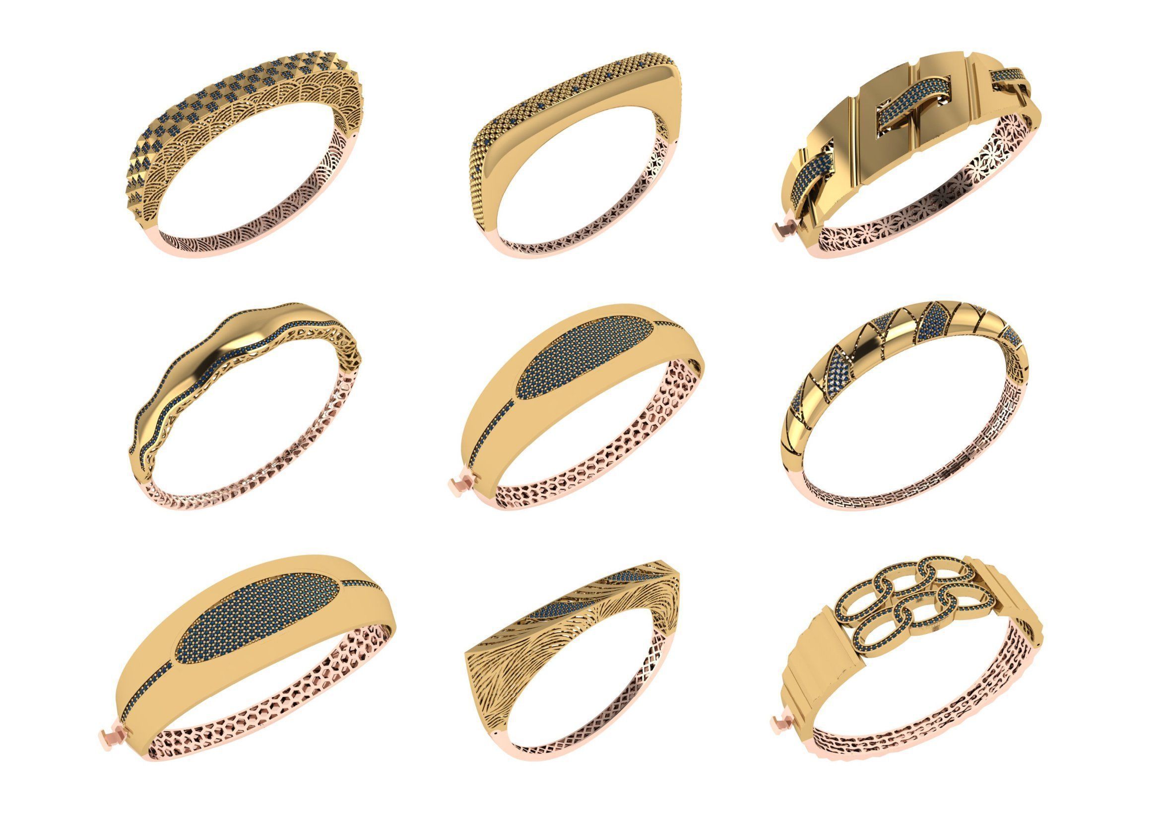 650  Women Bracelet Bangle bulk  collection 3DM 3D print model_3