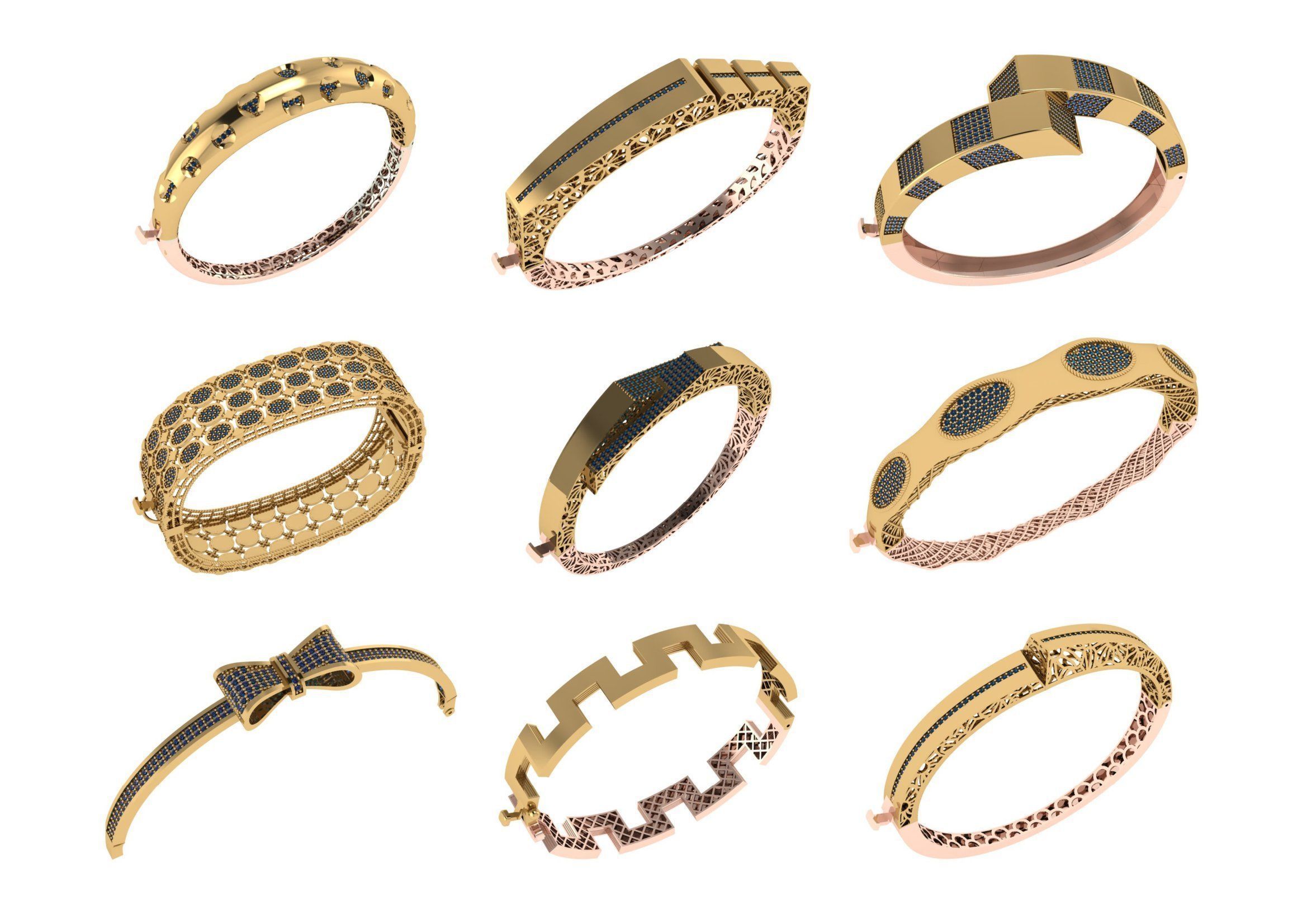650  Women Bracelet Bangle bulk  collection 3DM 3D print model_42