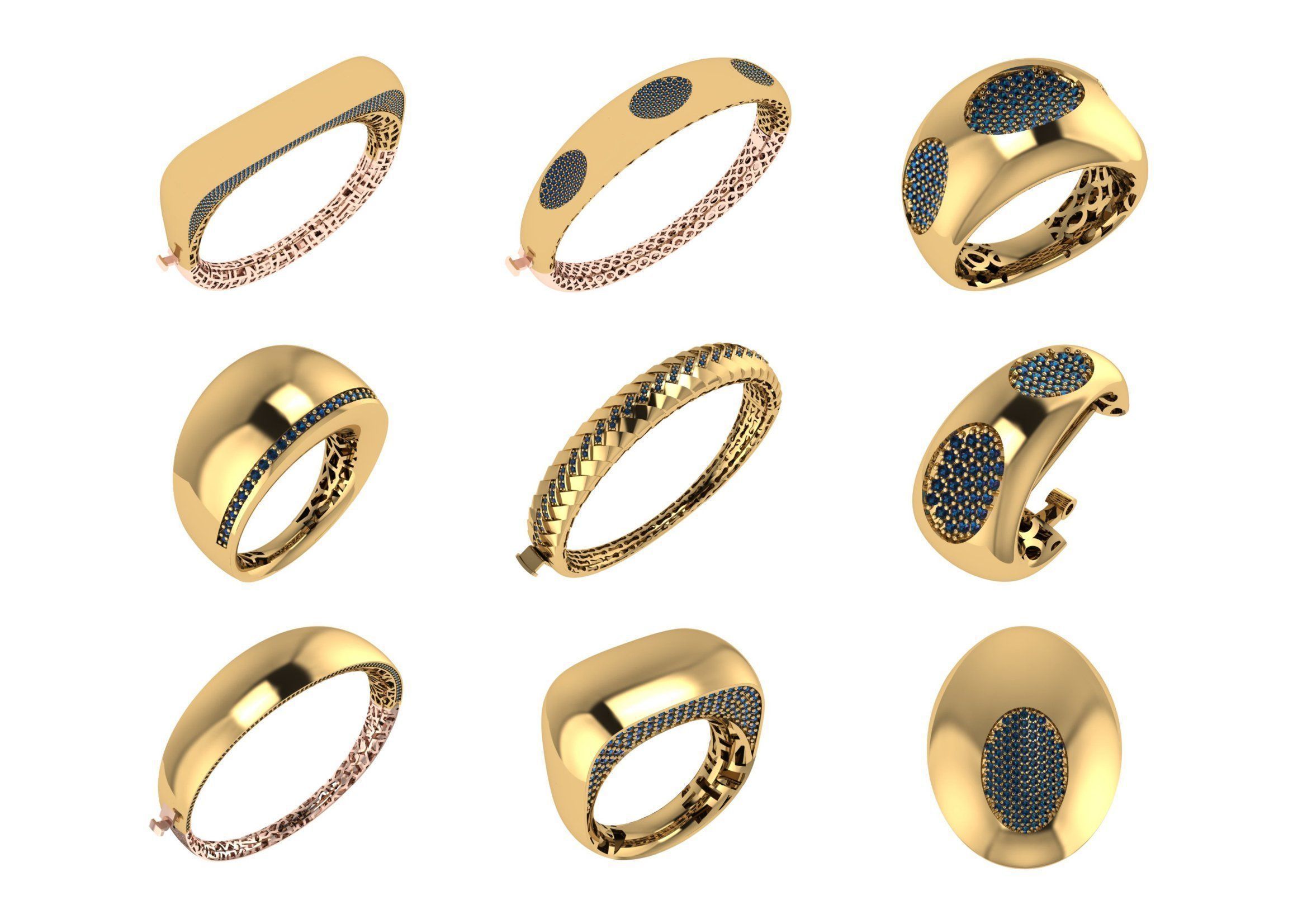 650  Women Bracelet Bangle bulk  collection 3DM 3D print model_29