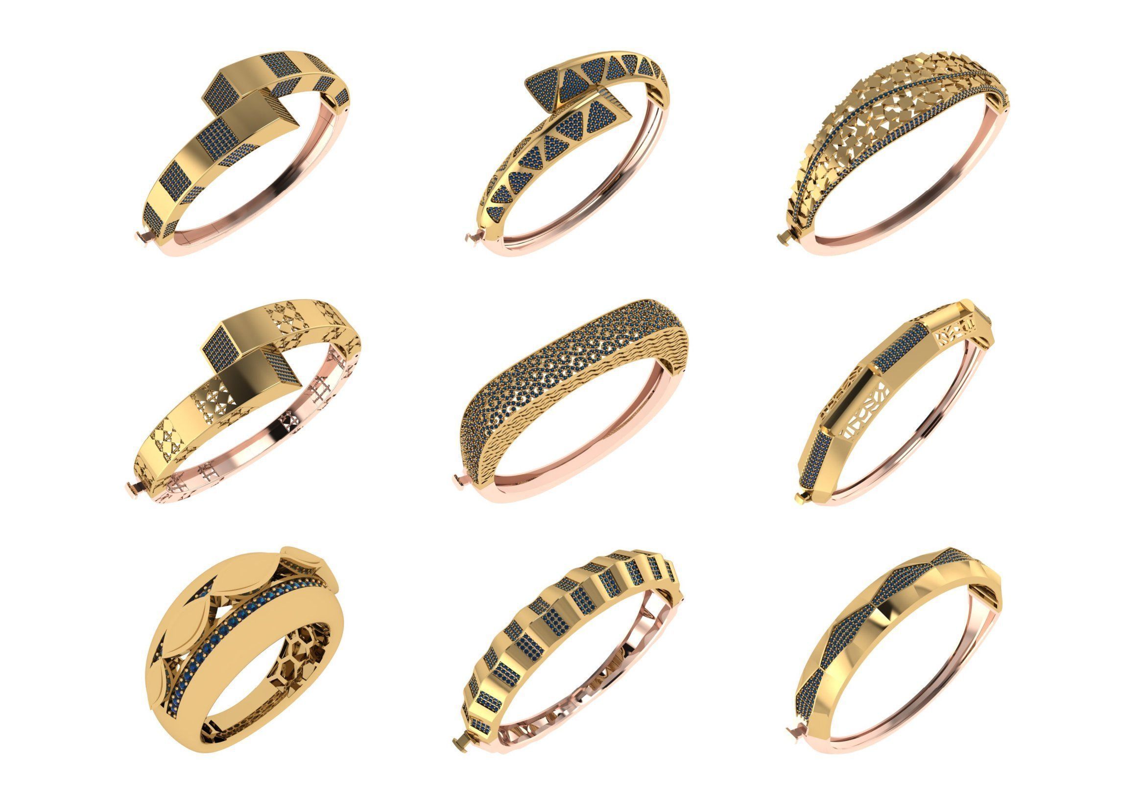 650  Women Bracelet Bangle bulk  collection 3DM 3D print model_34