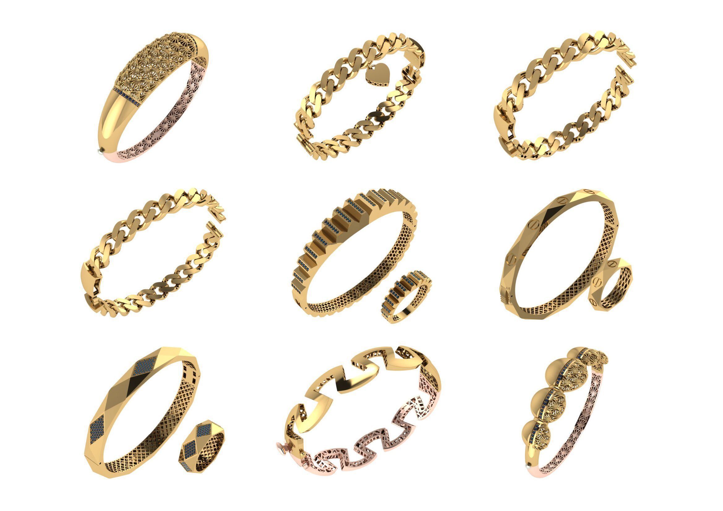 650  Women Bracelet Bangle bulk  collection 3DM 3D print model_30