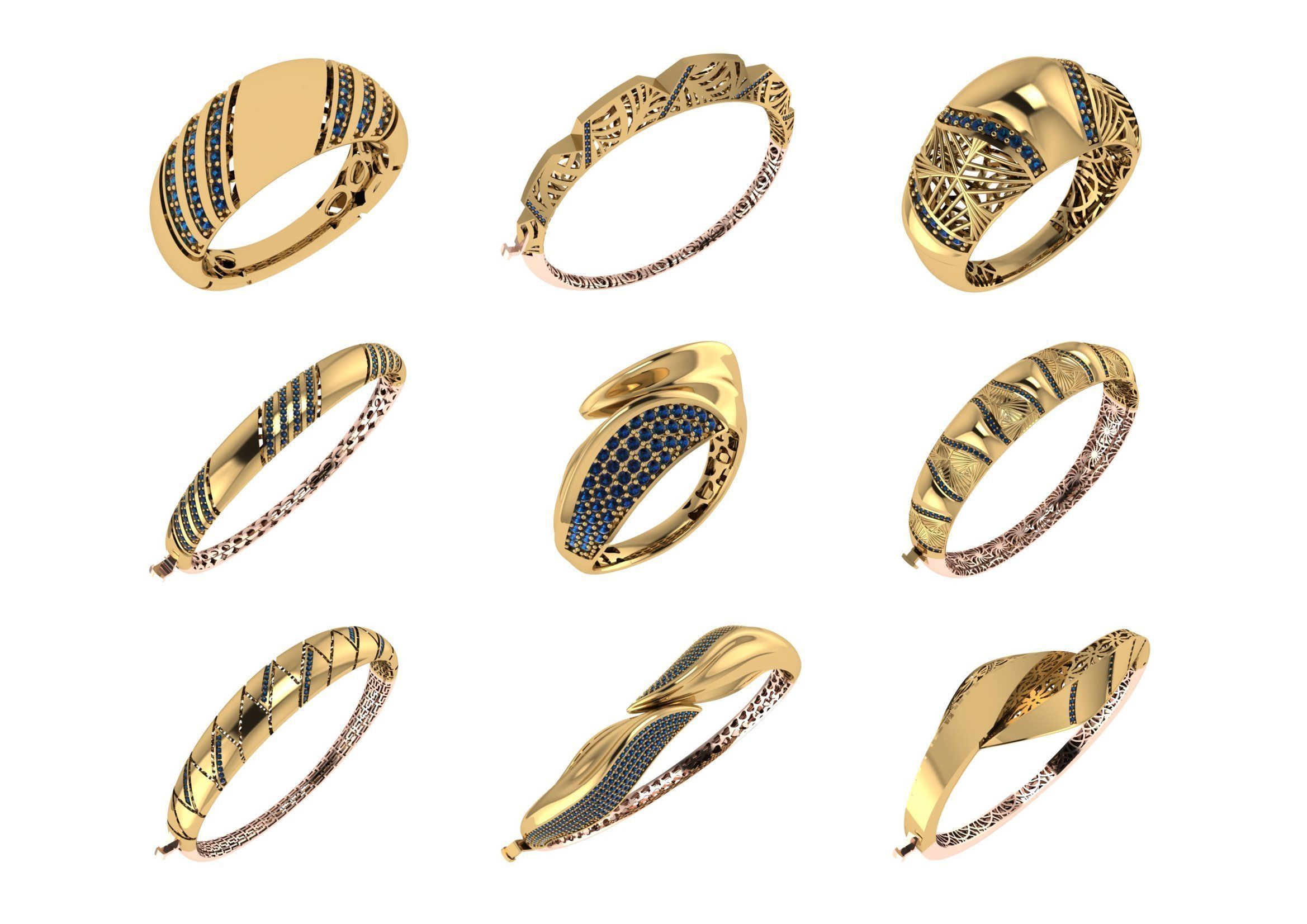 650  Women Bracelet Bangle bulk  collection 3DM 3D print model_37