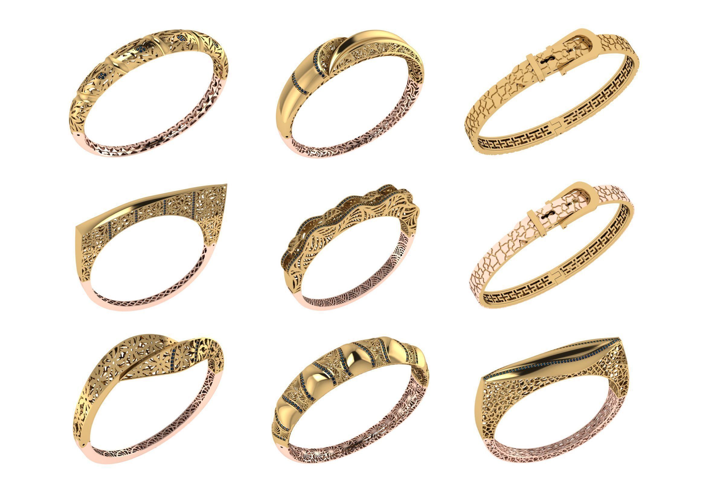 650  Women Bracelet Bangle bulk  collection 3DM 3D print model_8