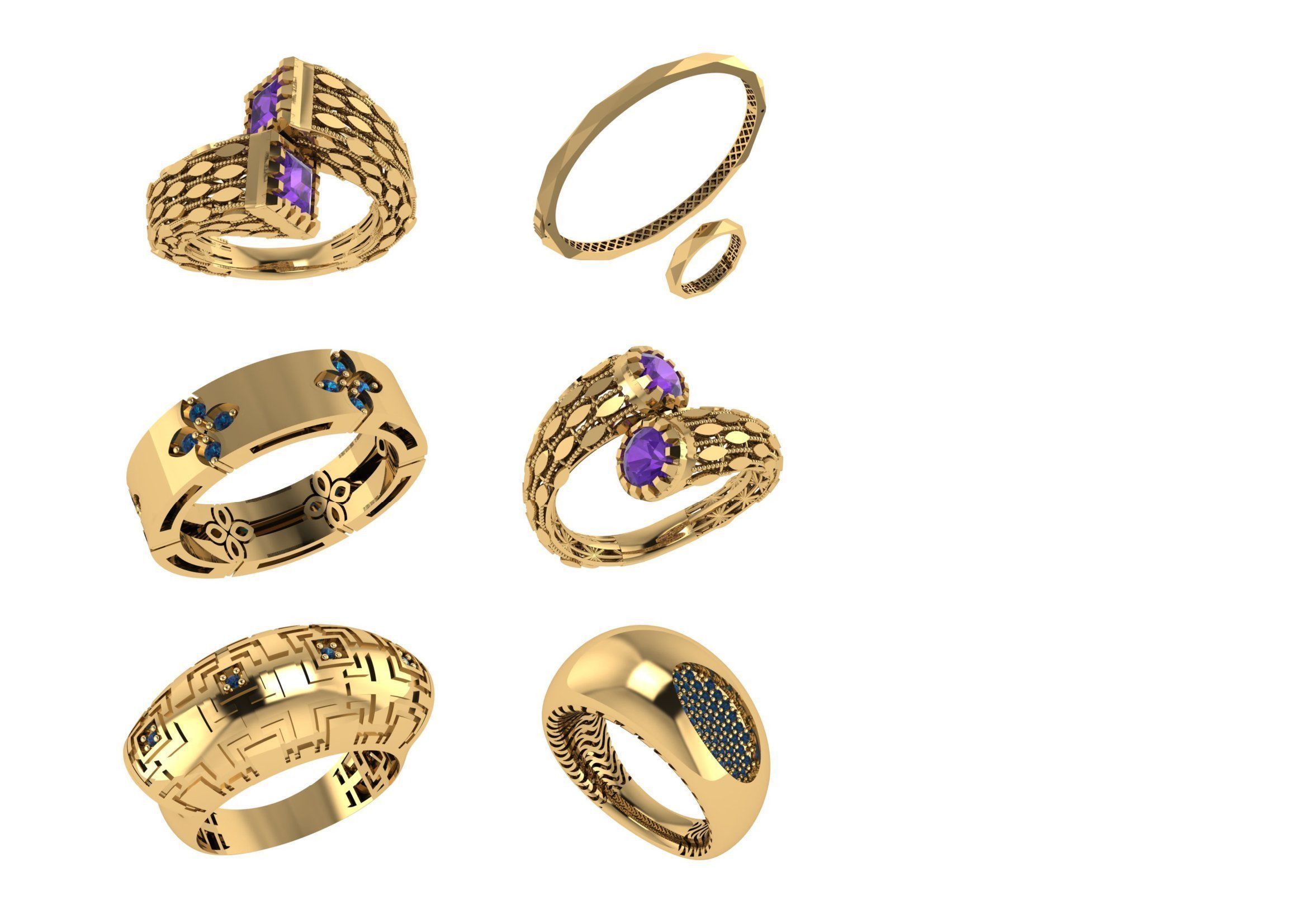 650  Women Bracelet Bangle bulk  collection 3DM 3D print model_68