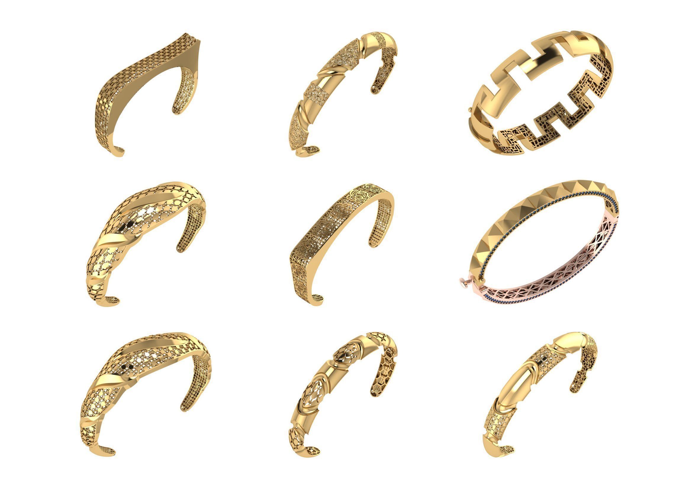 650  Women Bracelet Bangle bulk  collection 3DM 3D print model_46