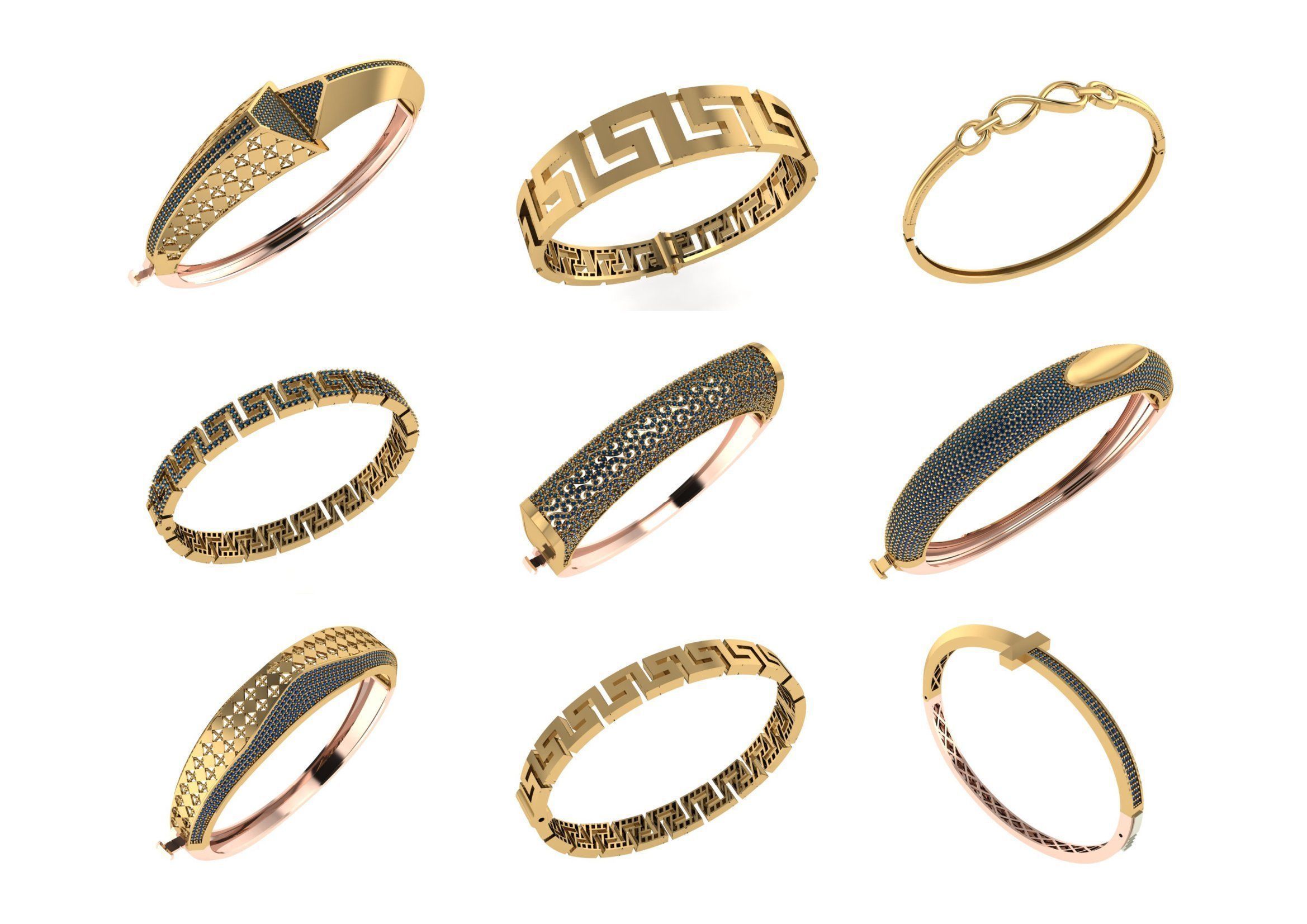 650  Women Bracelet Bangle bulk  collection 3DM 3D print model_22