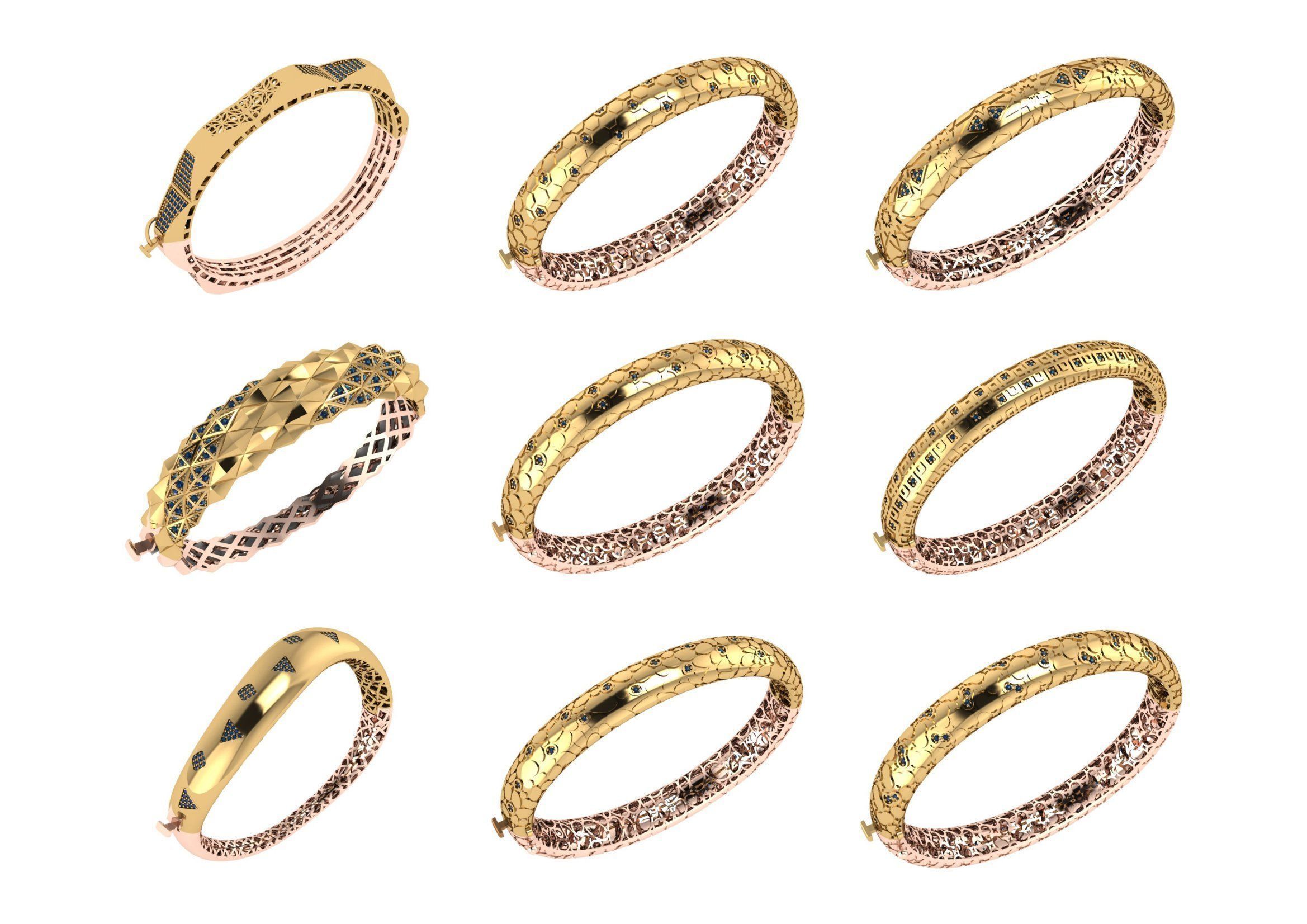 650  Women Bracelet Bangle bulk  collection 3DM 3D print model_55