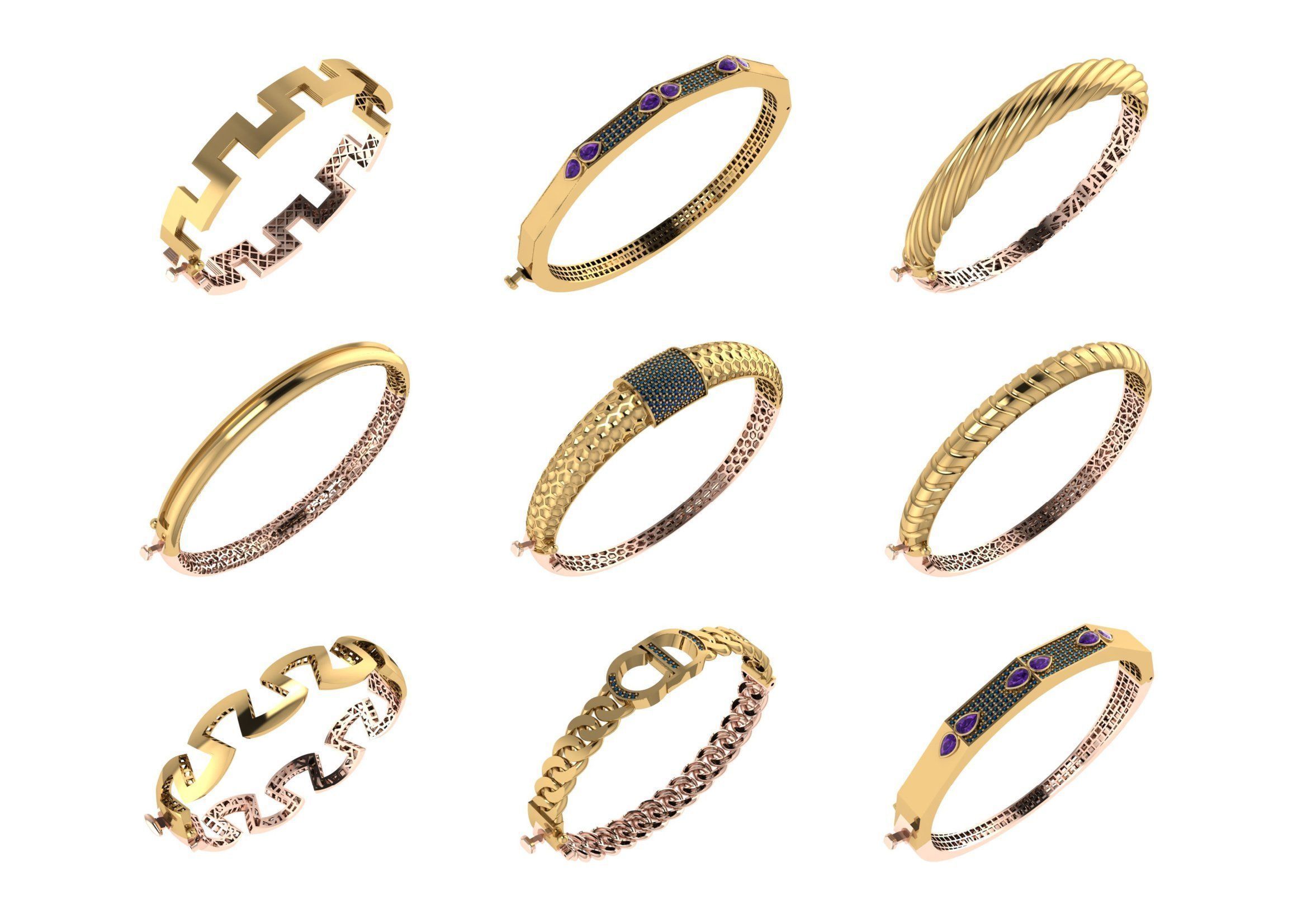 650  Women Bracelet Bangle bulk  collection 3DM 3D print model_50