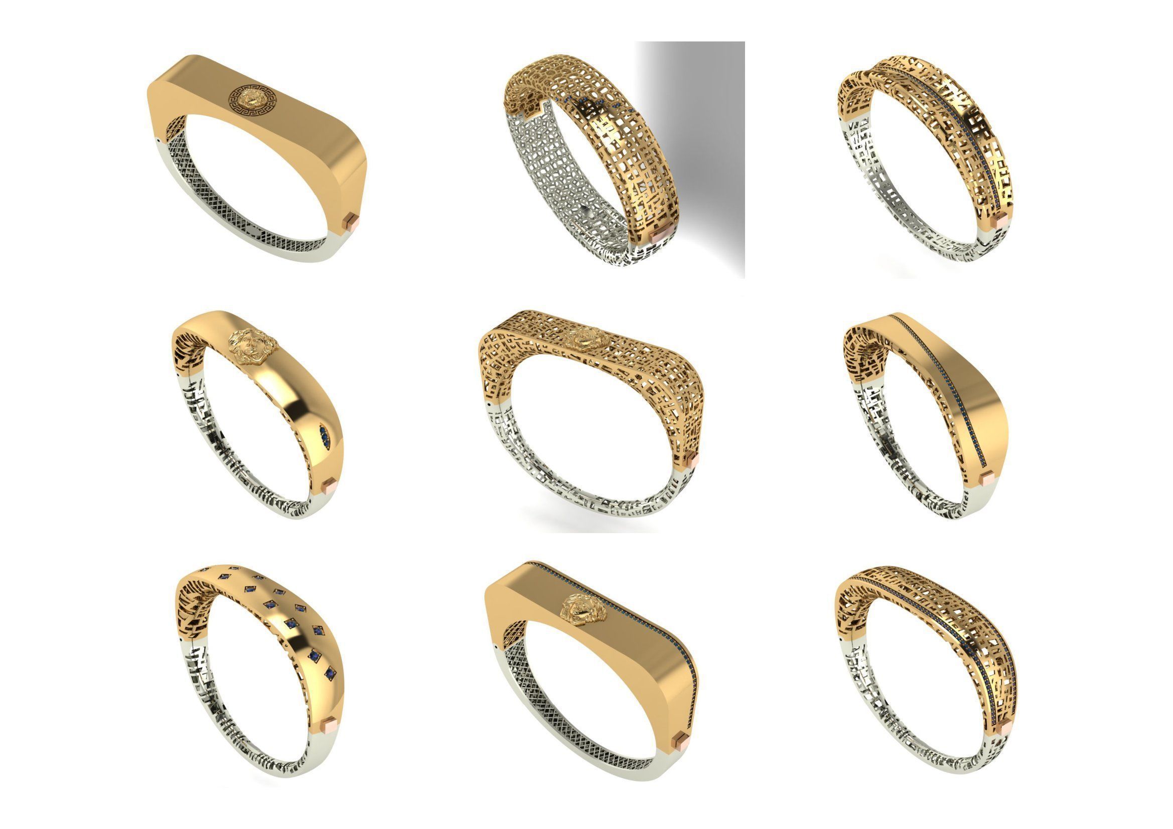 650  Women Bracelet Bangle bulk  collection 3DM 3D print model_70