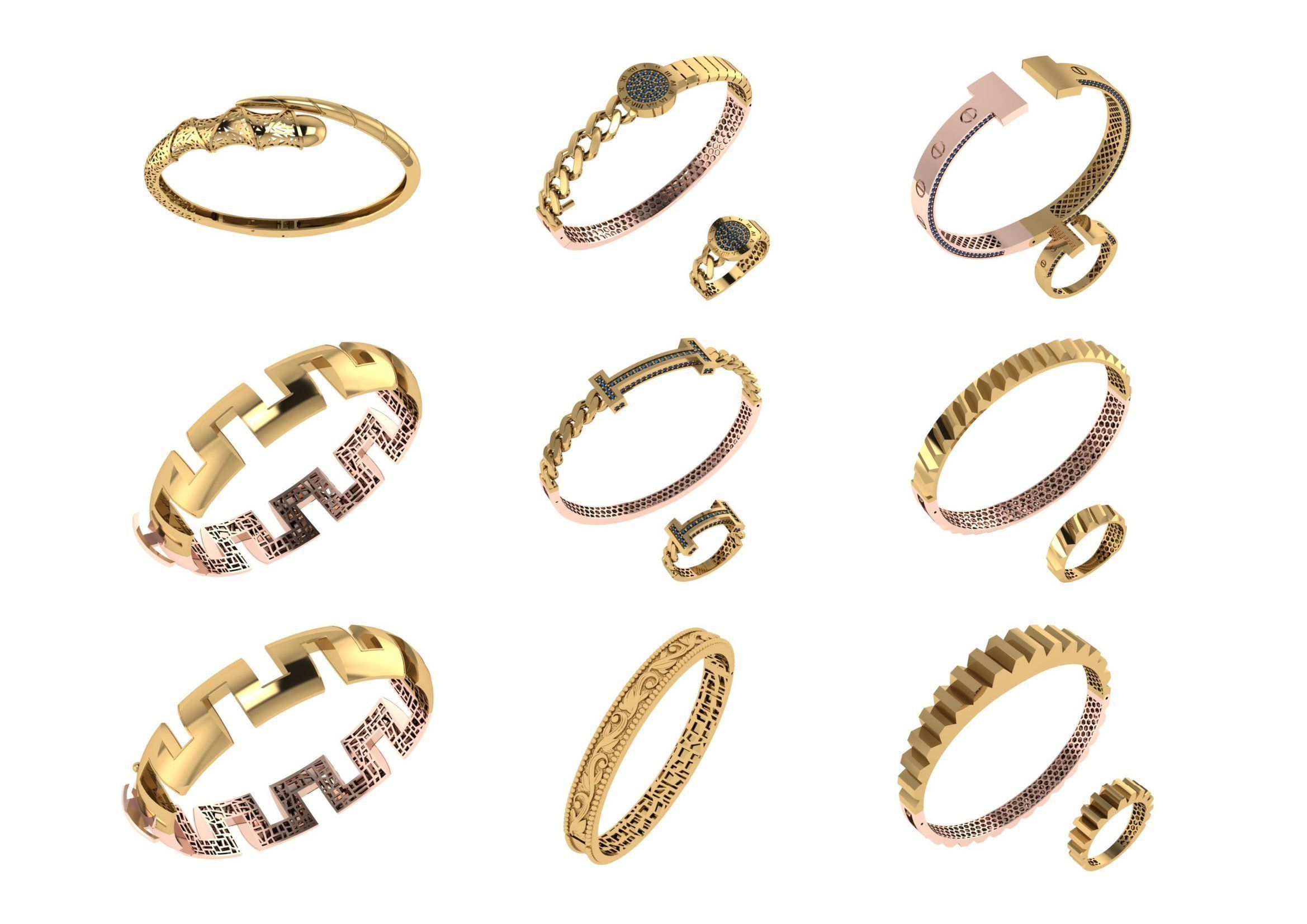 650  Women Bracelet Bangle bulk  collection 3DM 3D print model_47