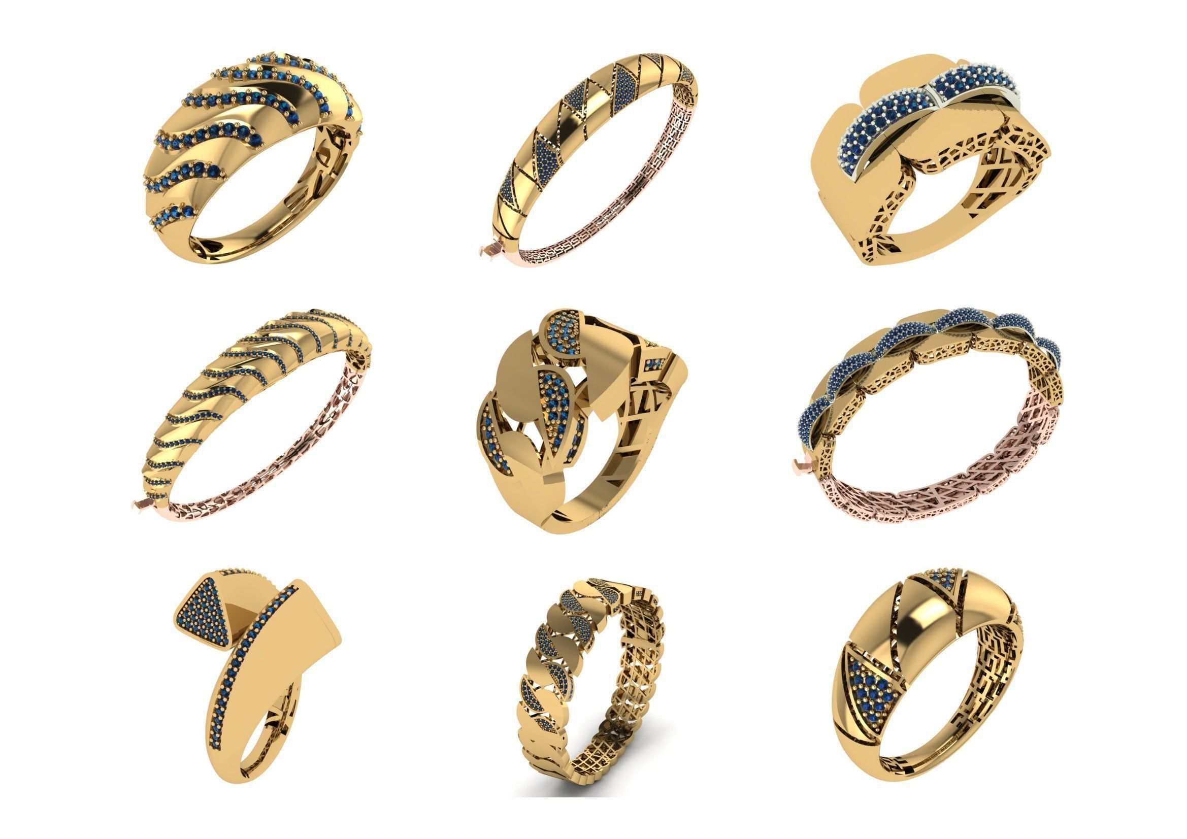 650  Women Bracelet Bangle bulk  collection 3DM 3D print model_26