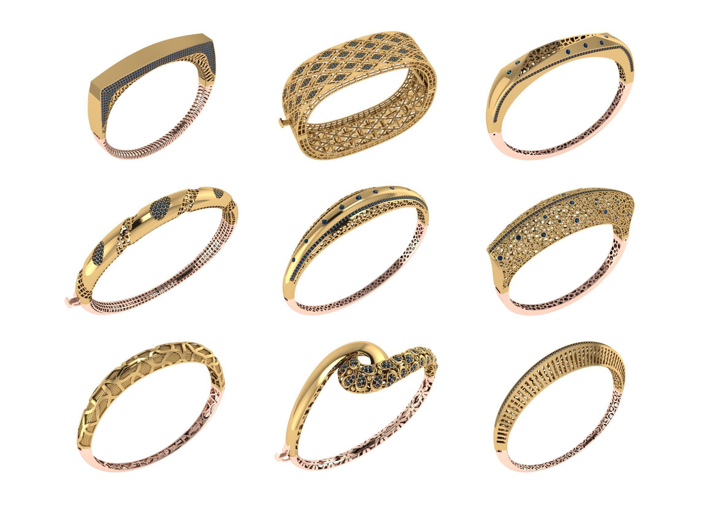 650  Women Bracelet Bangle bulk  collection 3DM 3D print model_2