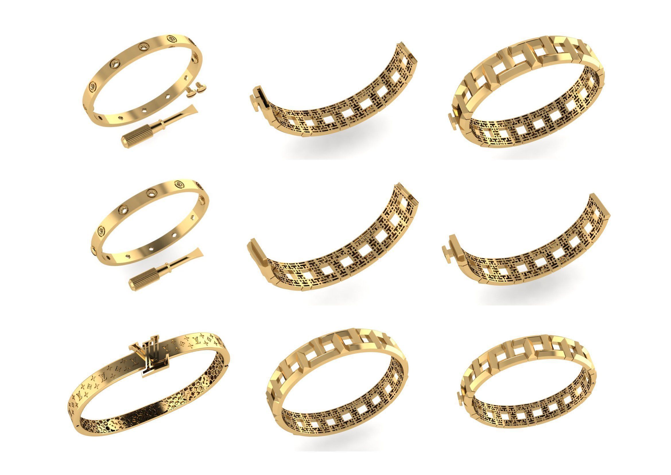 650  Women Bracelet Bangle bulk  collection 3DM 3D print model_16