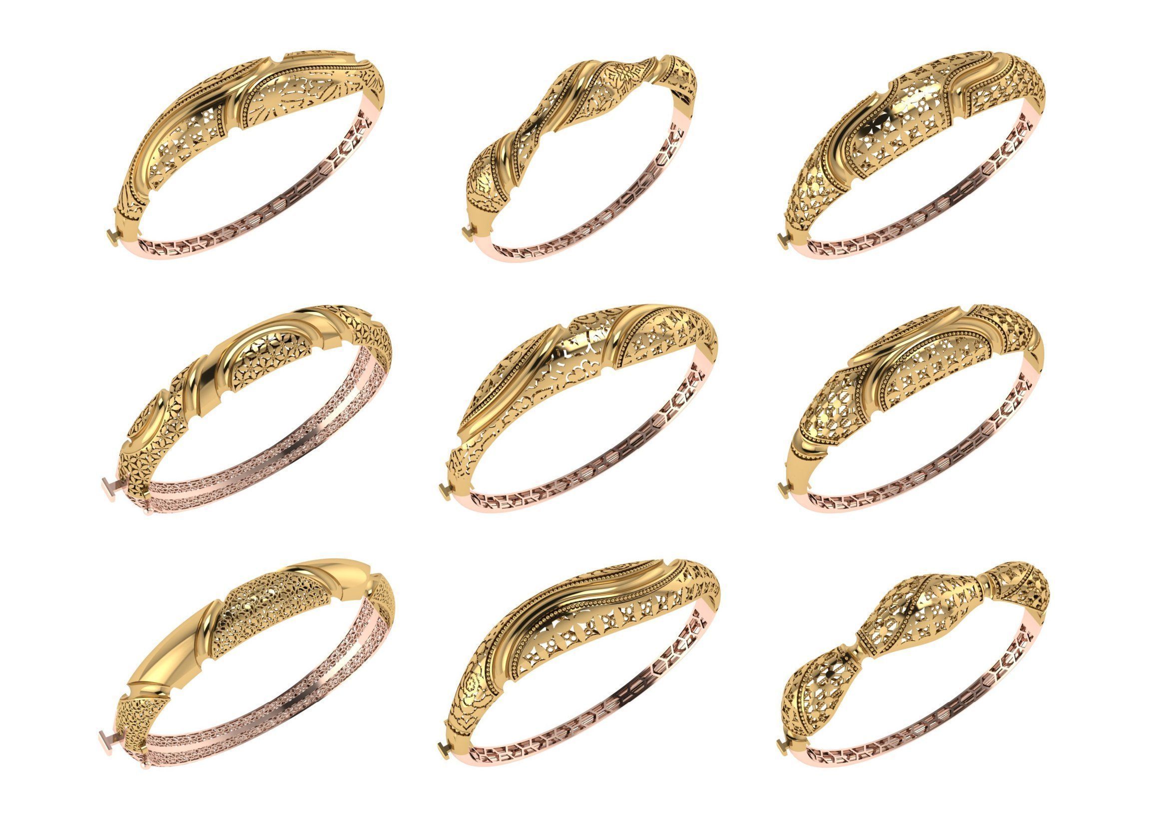650  Women Bracelet Bangle bulk  collection 3DM 3D print model_59