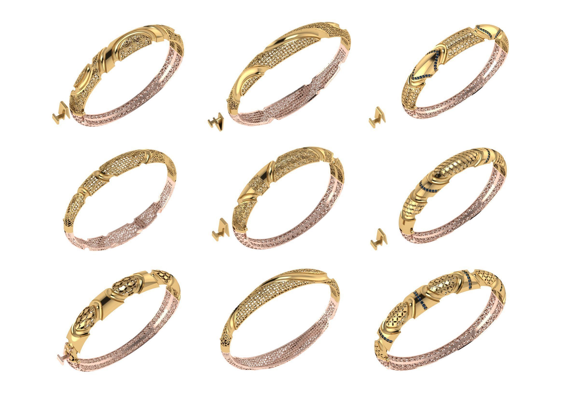 650  Women Bracelet Bangle bulk  collection 3DM 3D print model_62