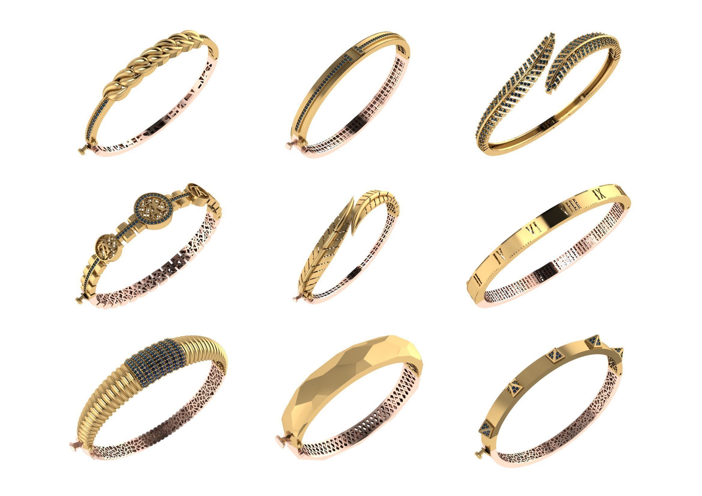 650  Women Bracelet Bangle bulk  collection 3DM 3D print model_51